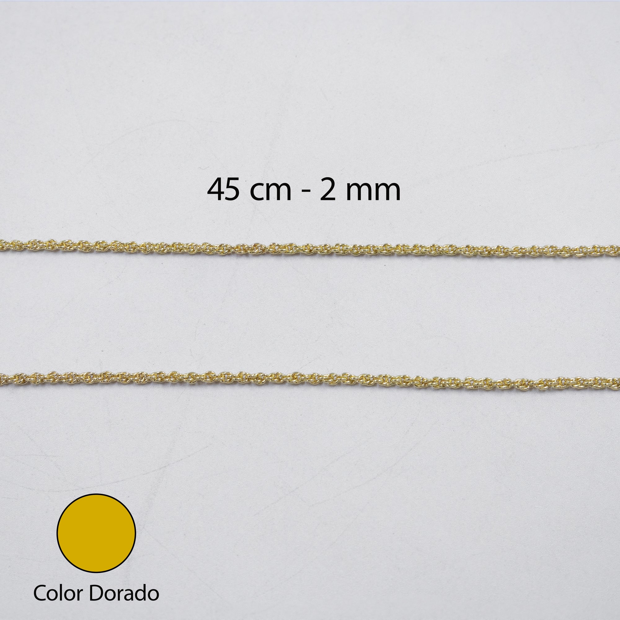 Cadenas Doradas Torsal de 45 cm M4 Oro Laminado