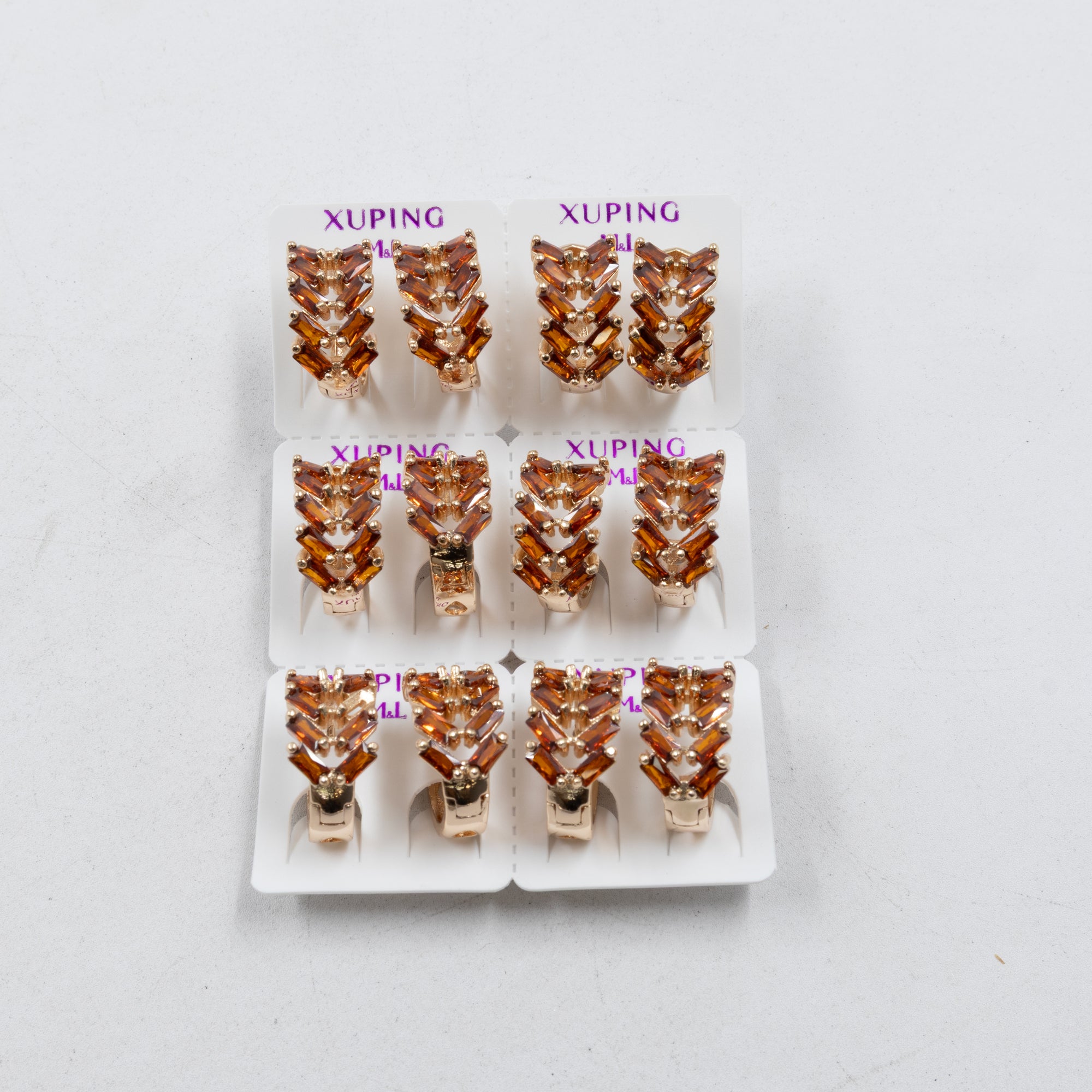 Paquete de 6 pares de Aretes Xuping Dorado M7 Oro Laminado