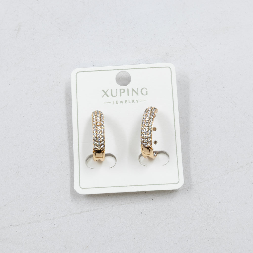 Aretes Dorados con Piedras Xuping M4 Oro Laminado