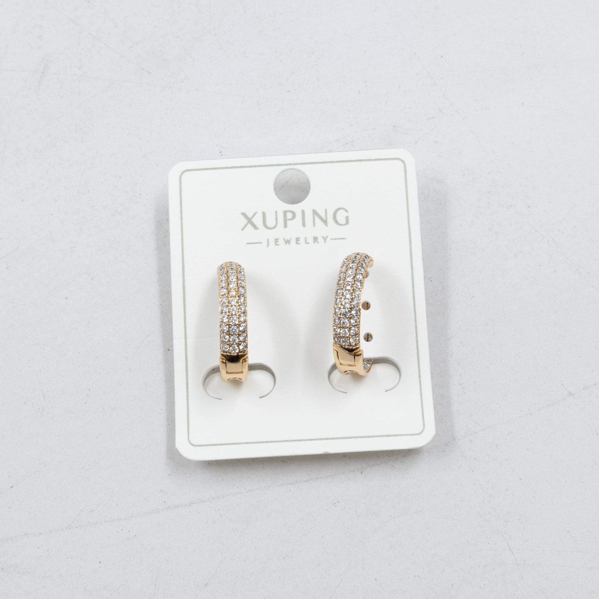 Aretes Dorados con Piedras Xuping M4 Oro Laminado