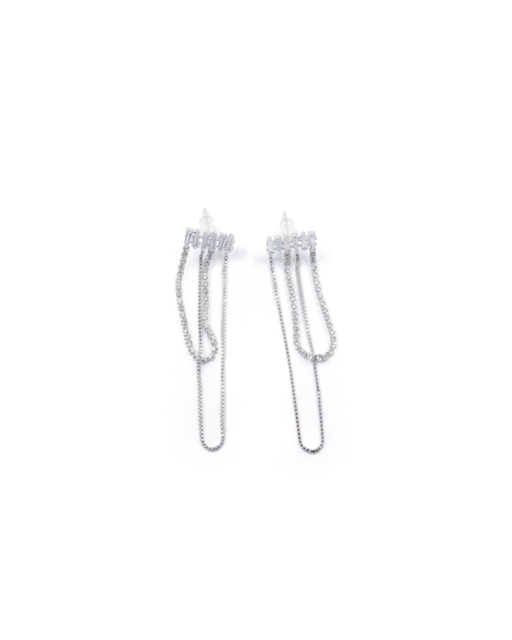 Aretes Largos Ansheli Plateados M18 Oro Laminado