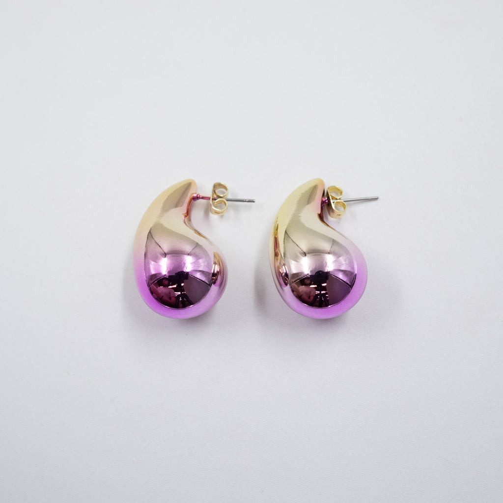 Aretes Medianos de colores M2 Oro Laminado