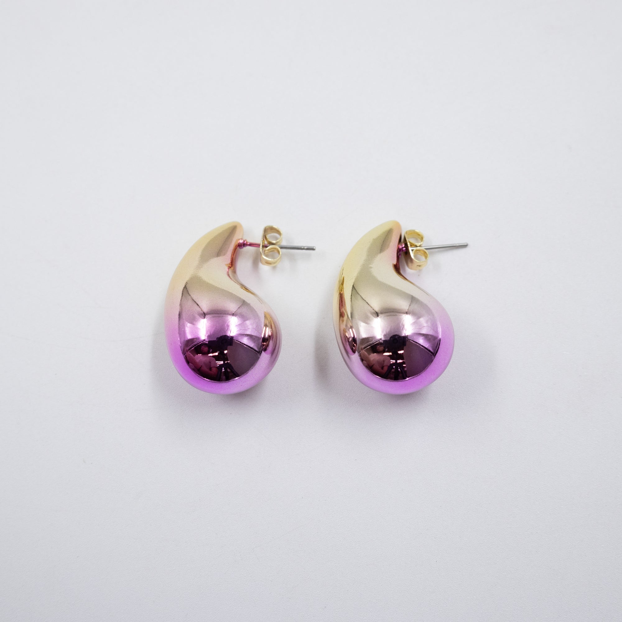 Aretes Medianos de colores M2 Oro Laminado
