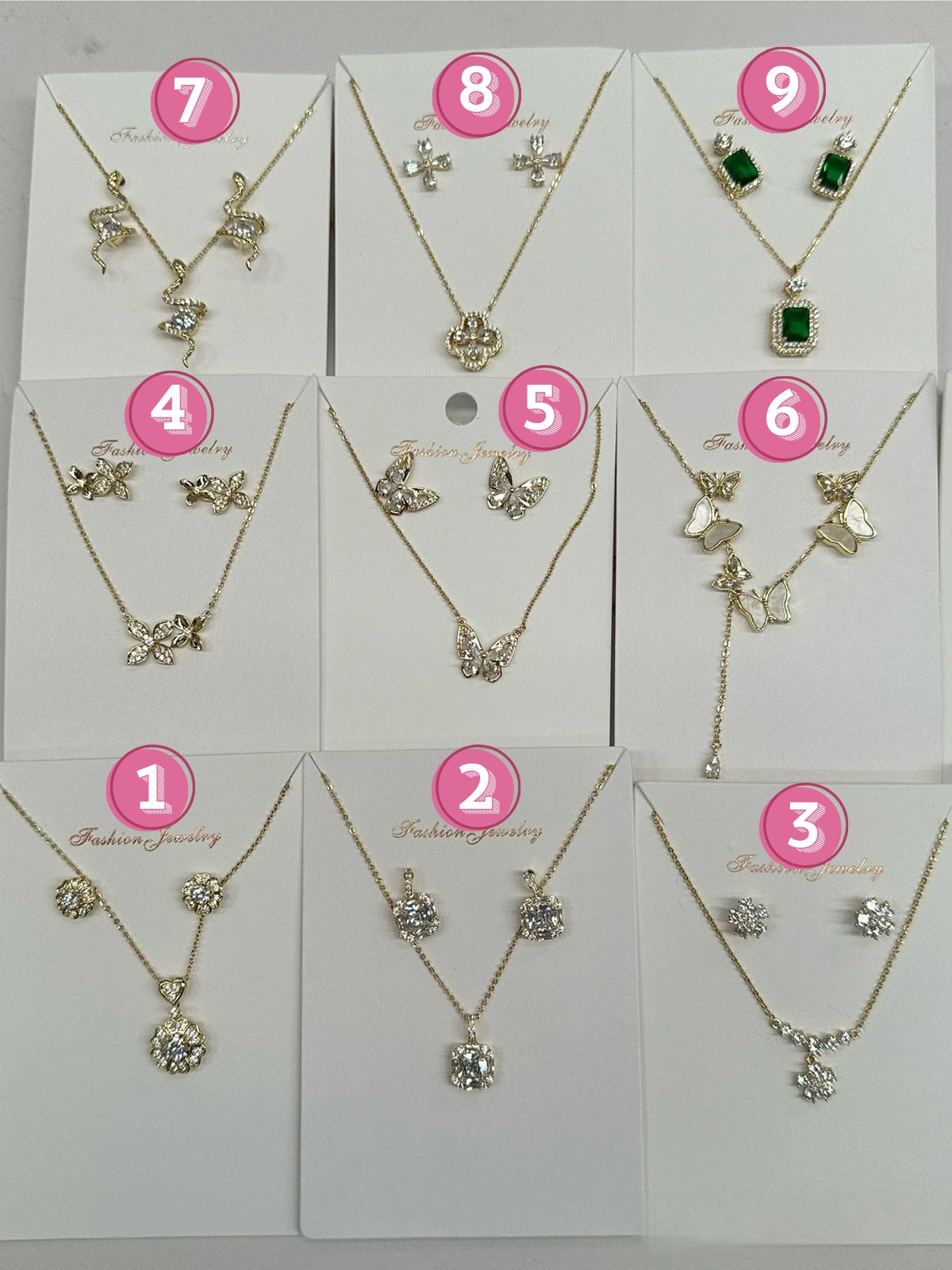 Juego Arete y Collar M2 Oro Laminado