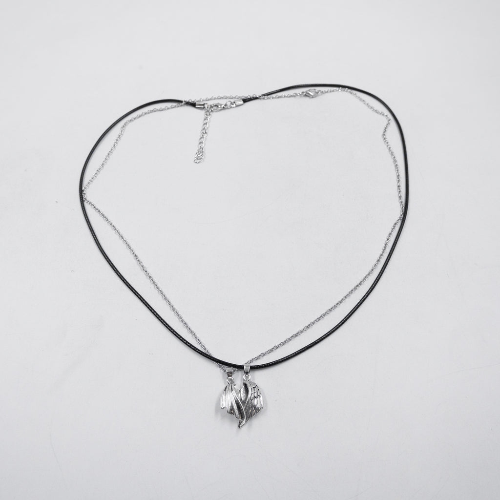 Collar en Pareja Plateado M1 Acero Inoxidable