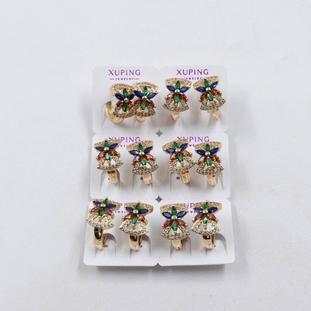 Paquete de 6 pares de Aretes Xuping Dorado M20 Oro Laminado