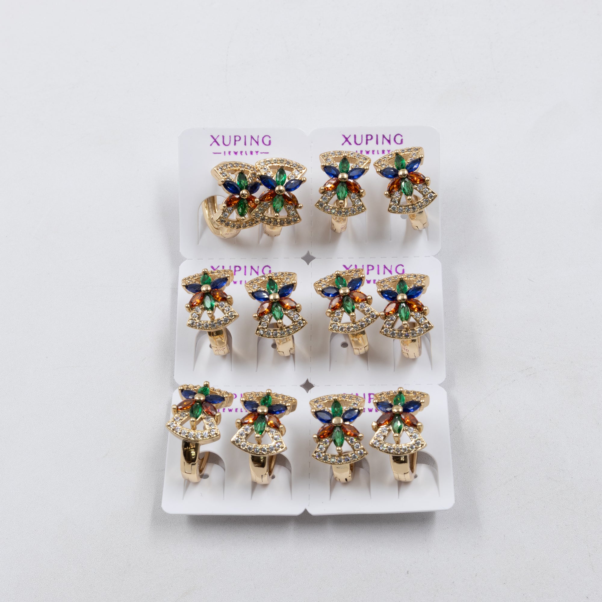 Paquete de 6 pares de Aretes Xuping Dorado M20 Oro Laminado