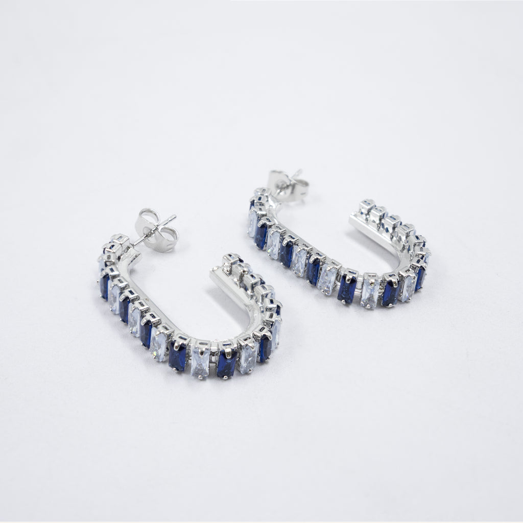 Aretes Plateados con piedras de color M11 Oro Laminado
