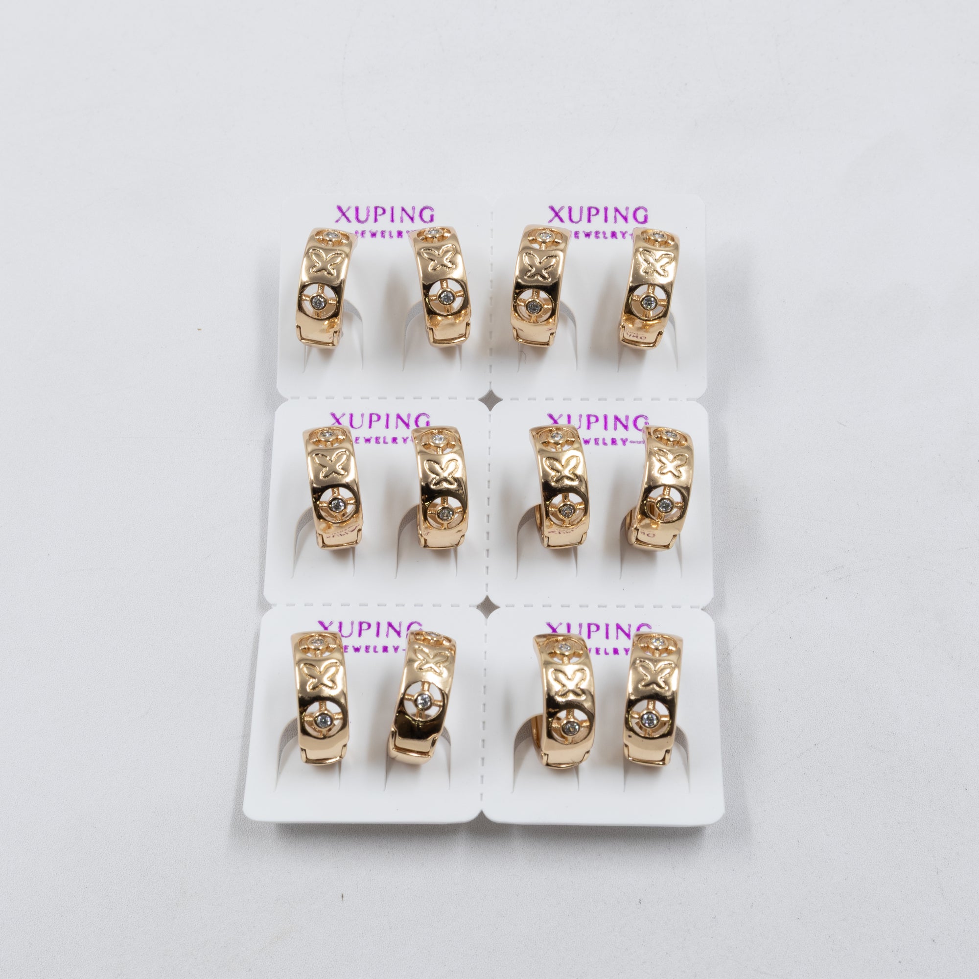 Paquete de 6 pares de Aretes Xuping Dorado M26 Oro Laminado