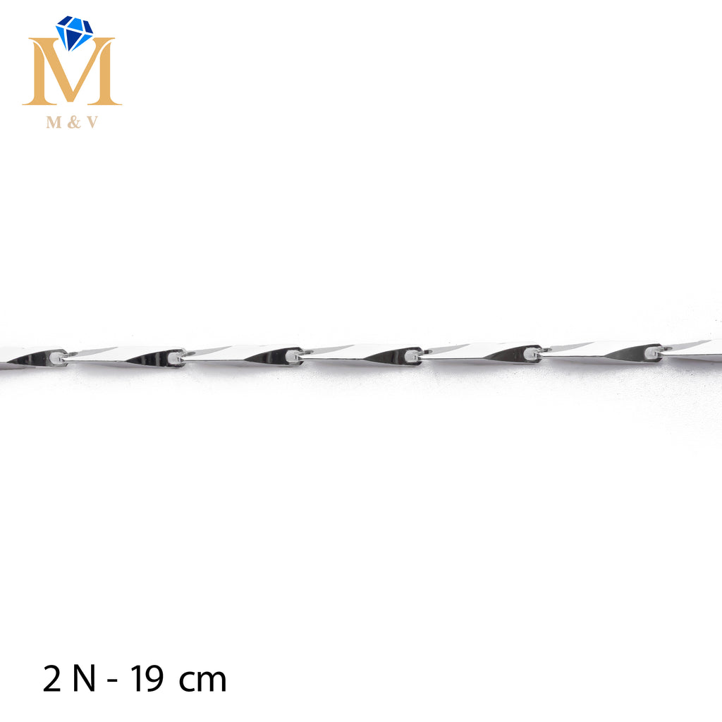 Pulseras Plateadas de 19 cm M2 Oro Laminado