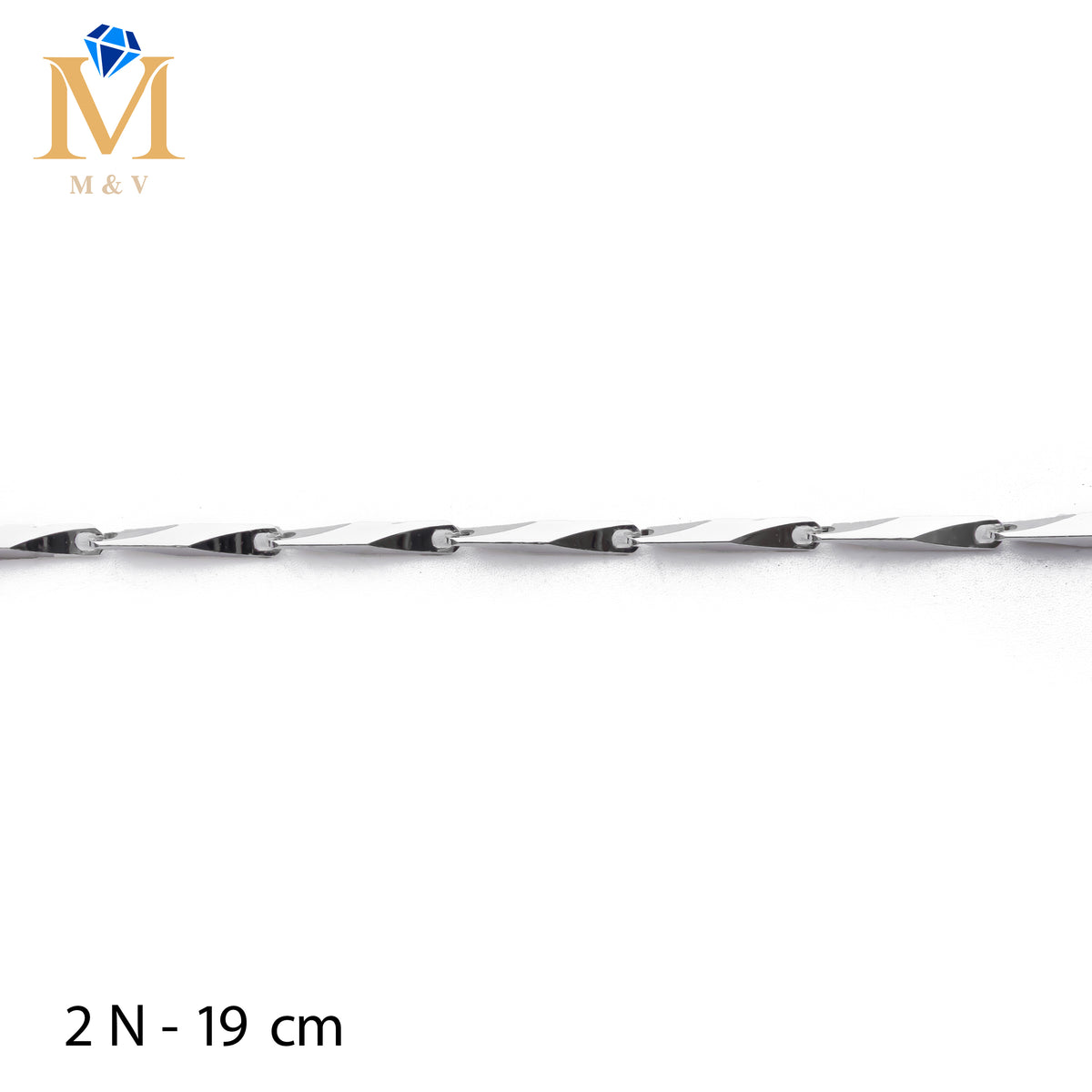 Pulseras Plateadas de 19 cm M2 Oro Laminado