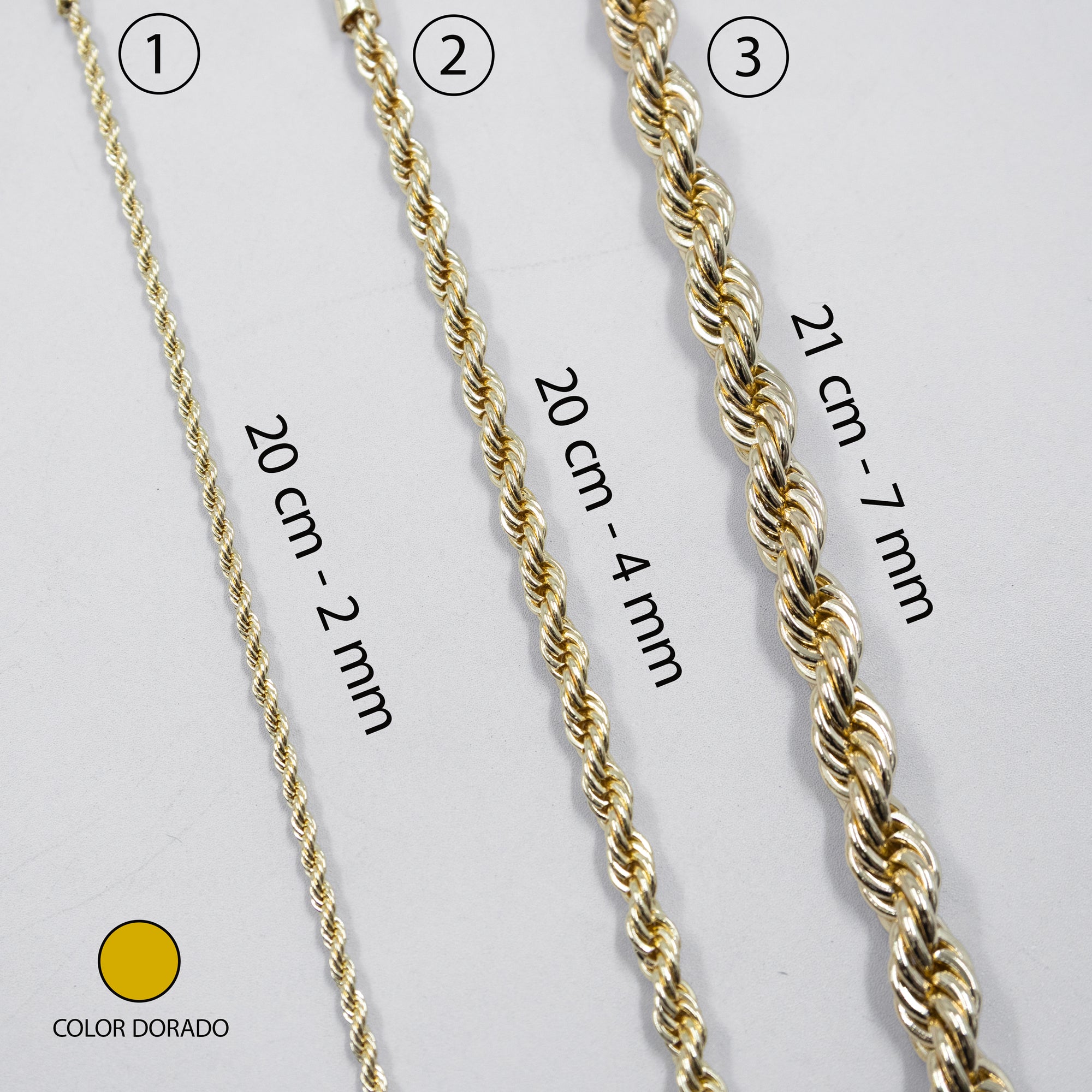 Pulsera Dorada Torsal 20 y 21 cm M5 Oro Laminado