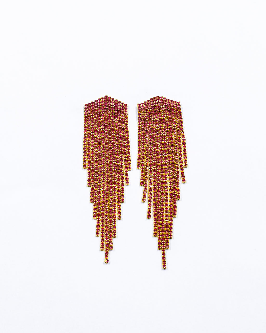 Aretes Largos de piedras - M3 Oro Laminado