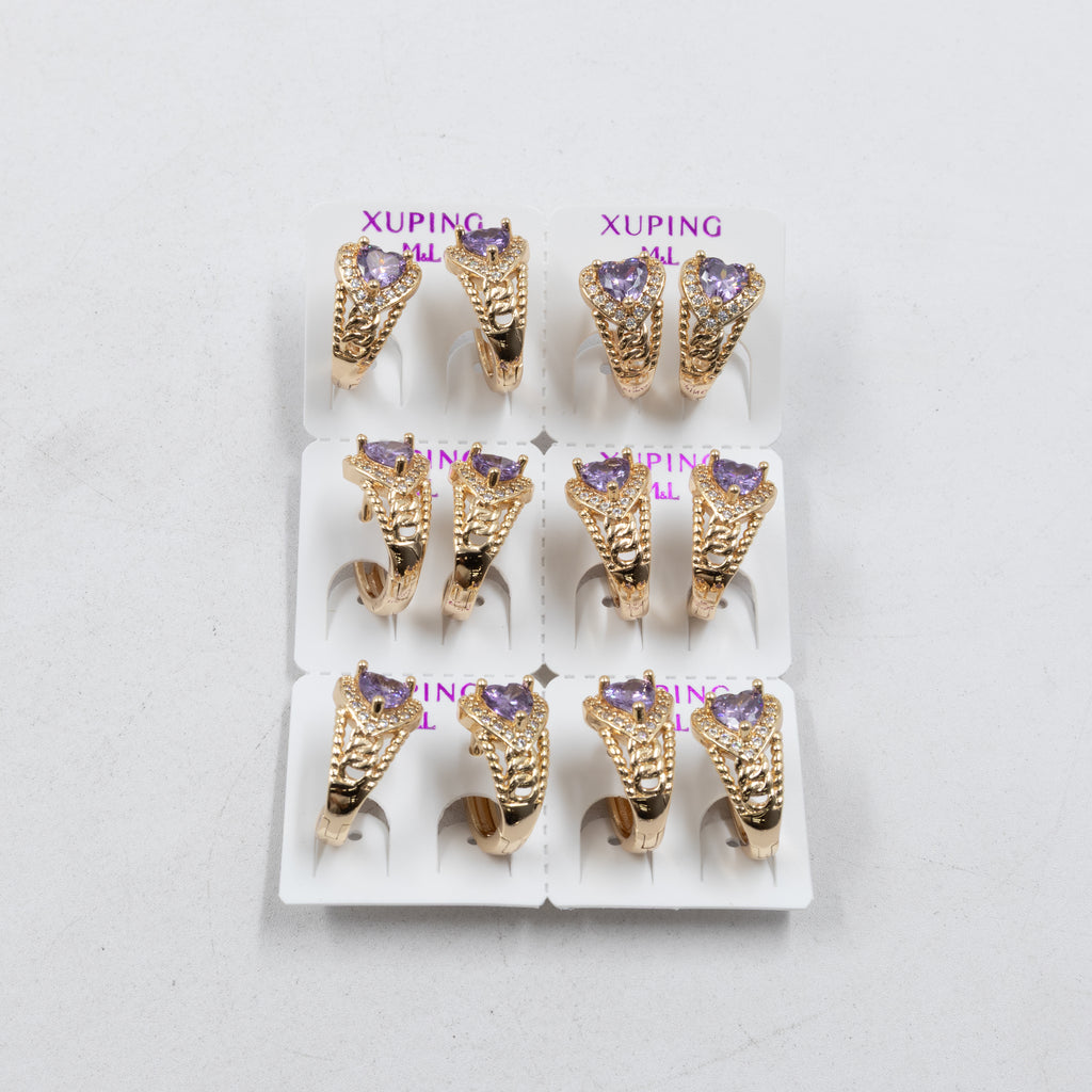 Paquete de 6 pares de Aretes Xuping Dorado M9 Oro Laminado