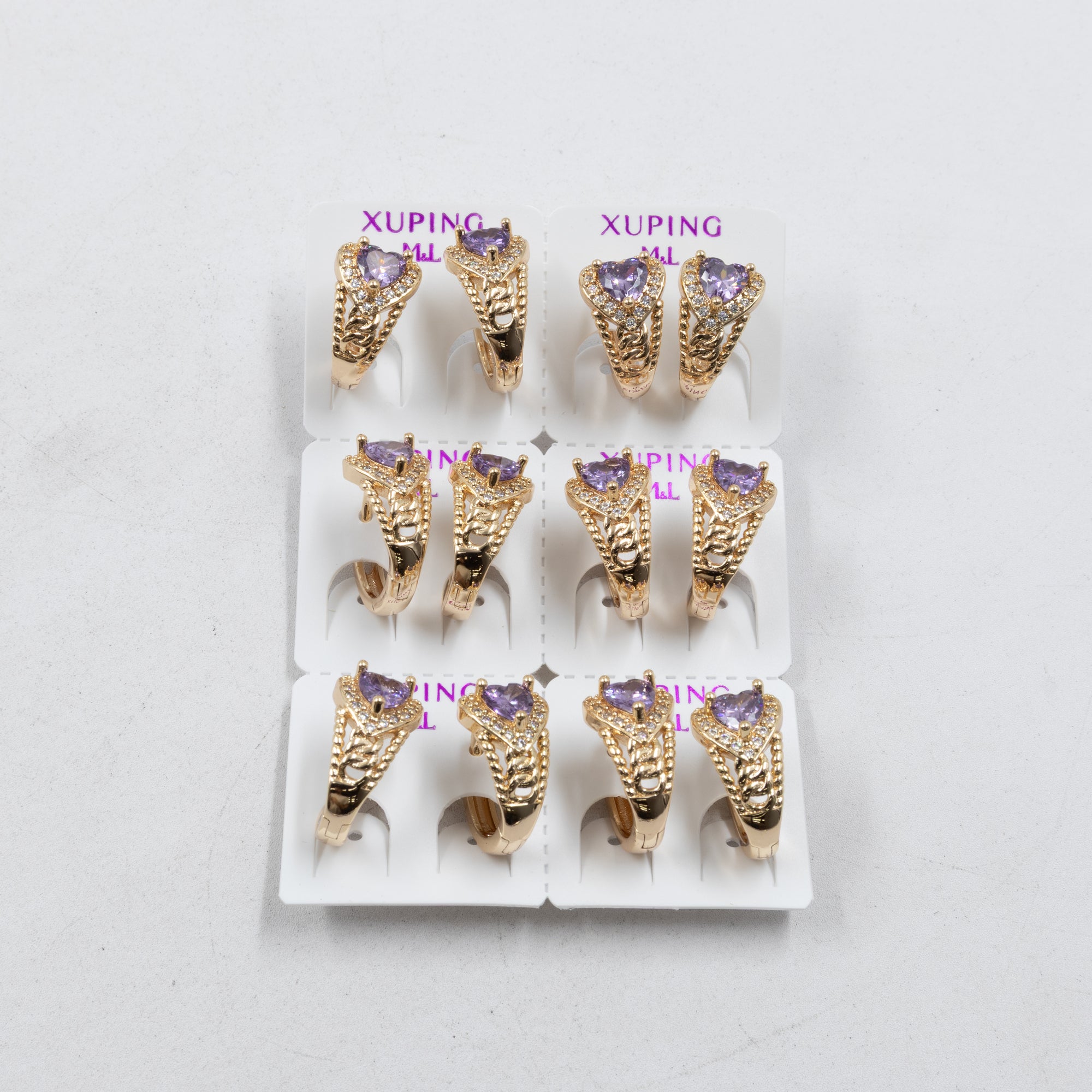 Paquete de 6 pares de Aretes Xuping Dorado M9 Oro Laminado