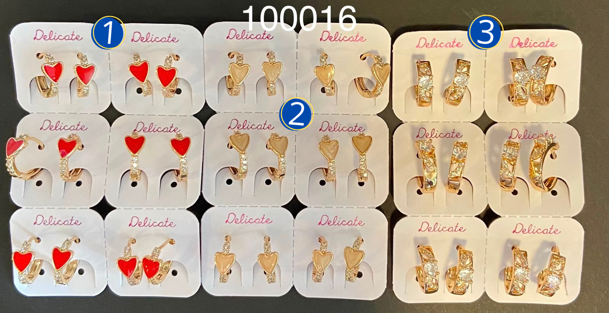 [26/SEPTIEMBRE/26] Paquete de 6 pares de Aretes MV M2 Oro Laminado
