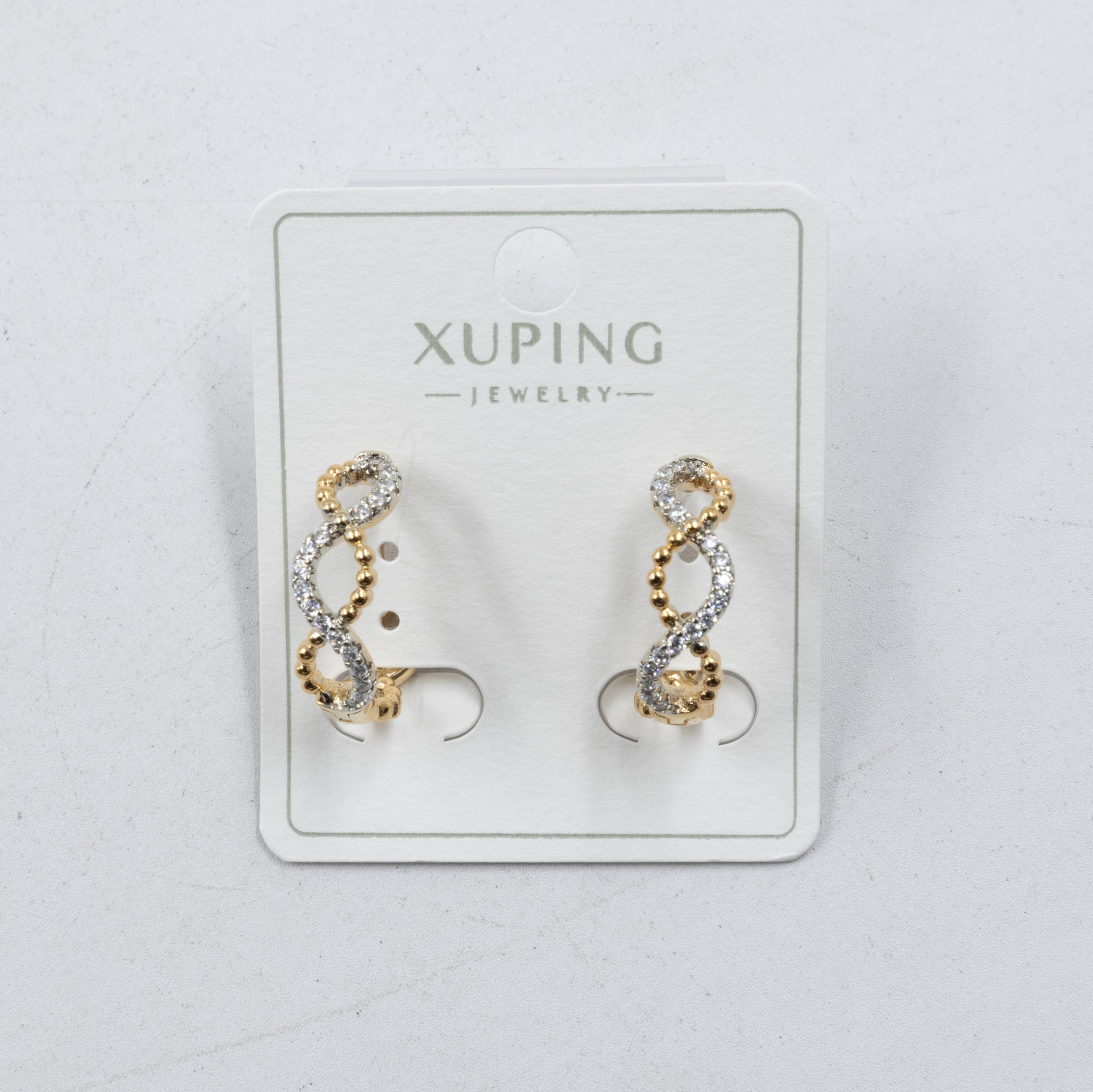 Aretes Dorados con Piedras Xuping M5 Oro Laminado