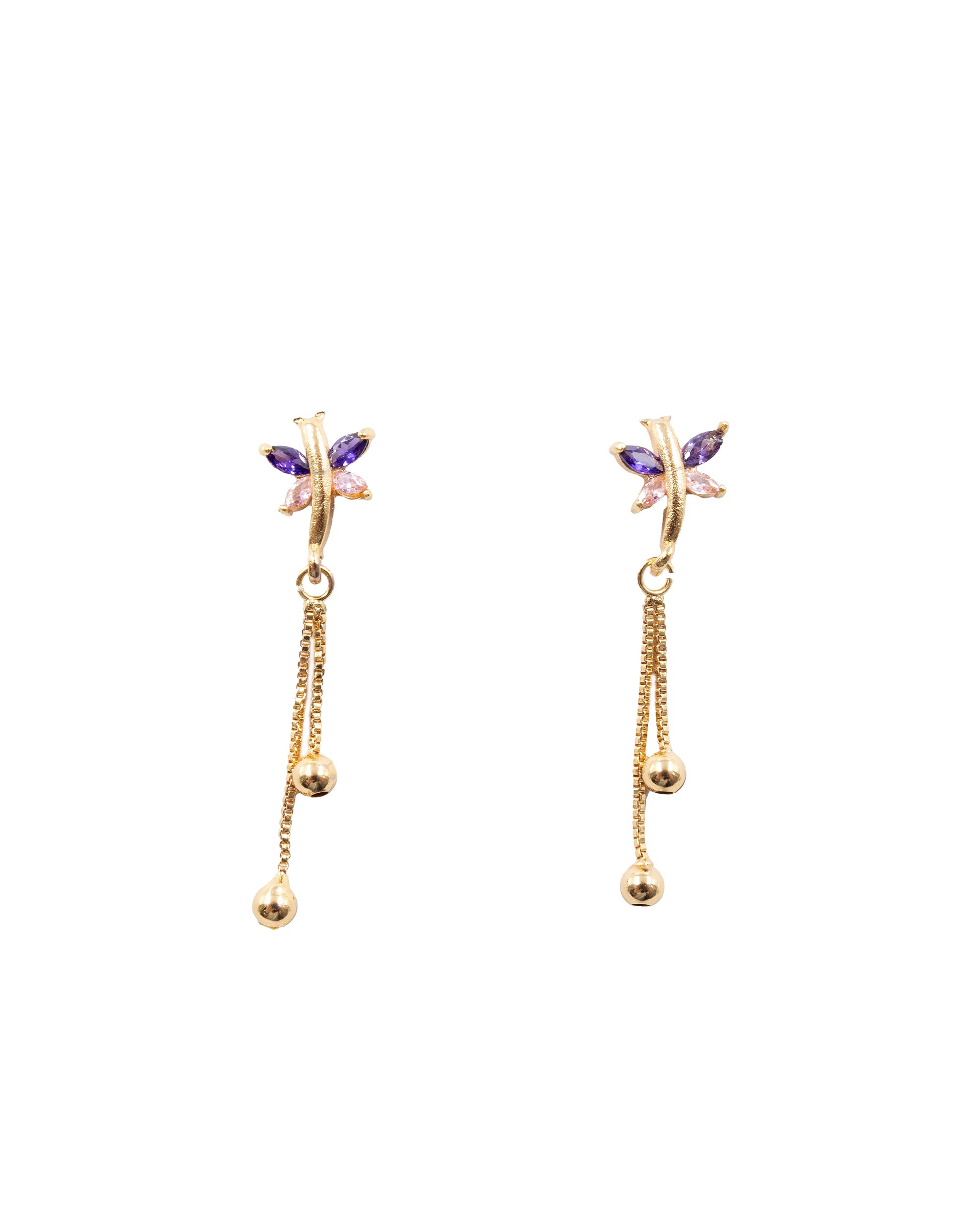 Aretes Dorados Largos M5 Oro Laminado