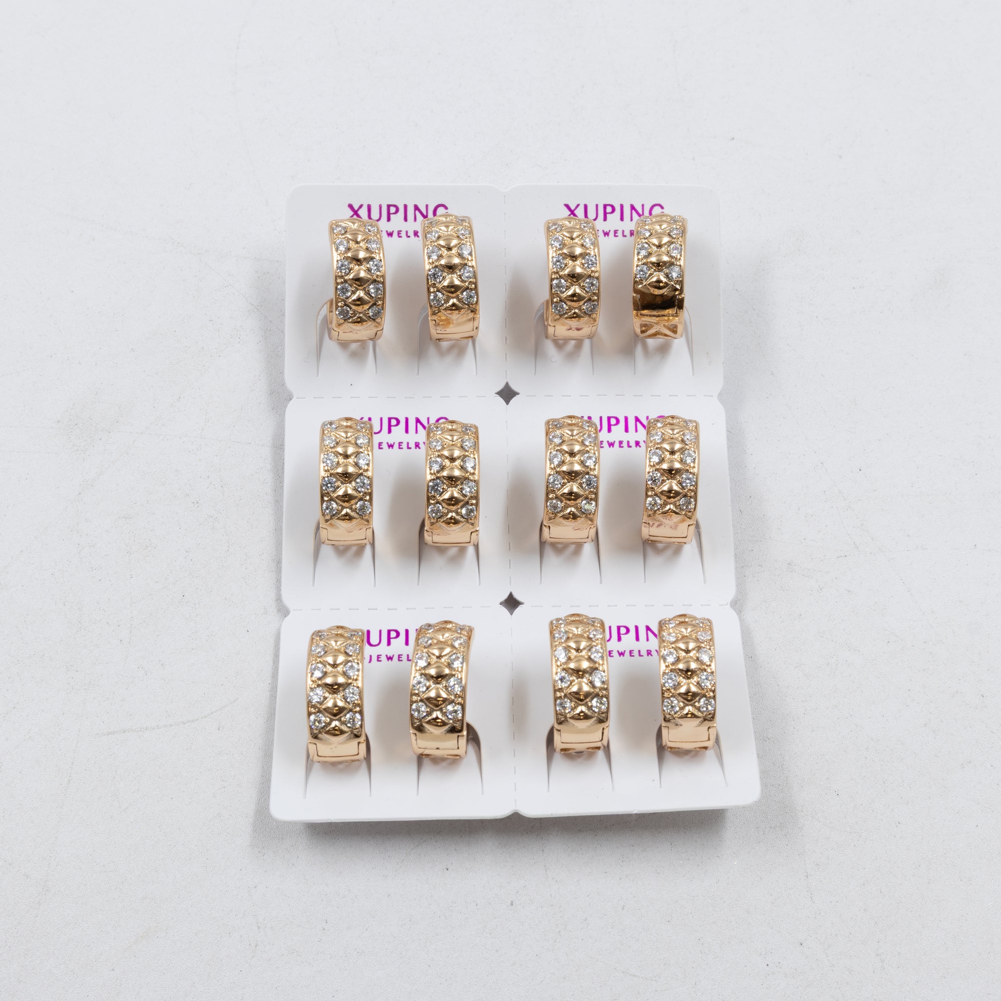 Paquete de 6 pares de Aretes Xuping Dorado M4 Oro Laminado