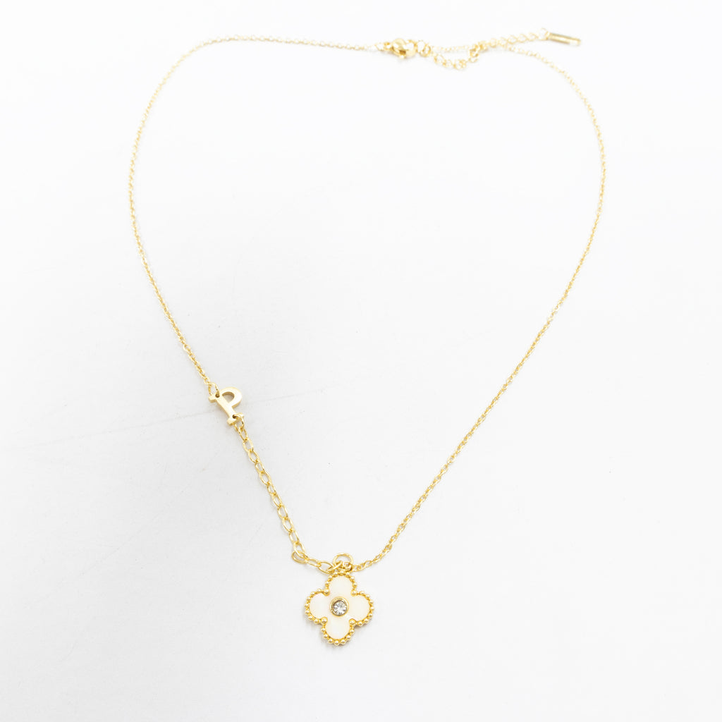 Collar de Dije de Trebol y letra P, R, S M5 Oro Laminado