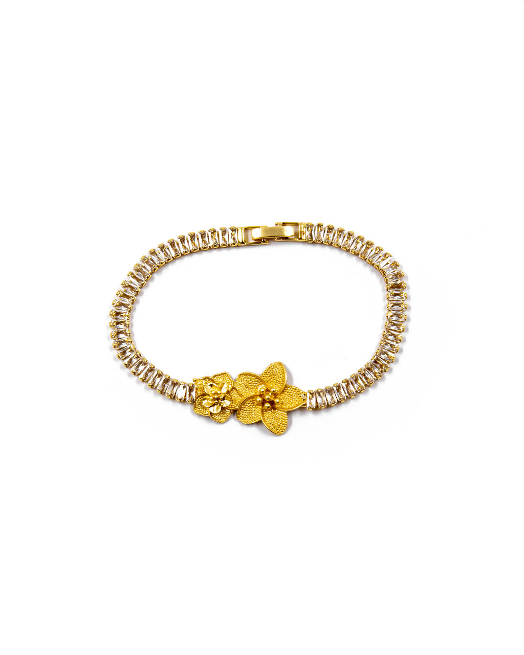 Pulsera dorada de piedras con piedra - M1 Oro Laminado