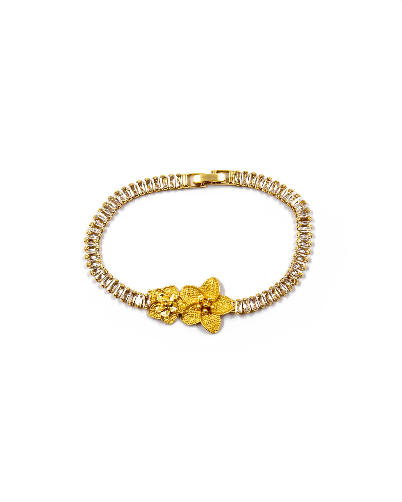 Pulsera dorada de piedras con piedra - M1 Oro Laminado