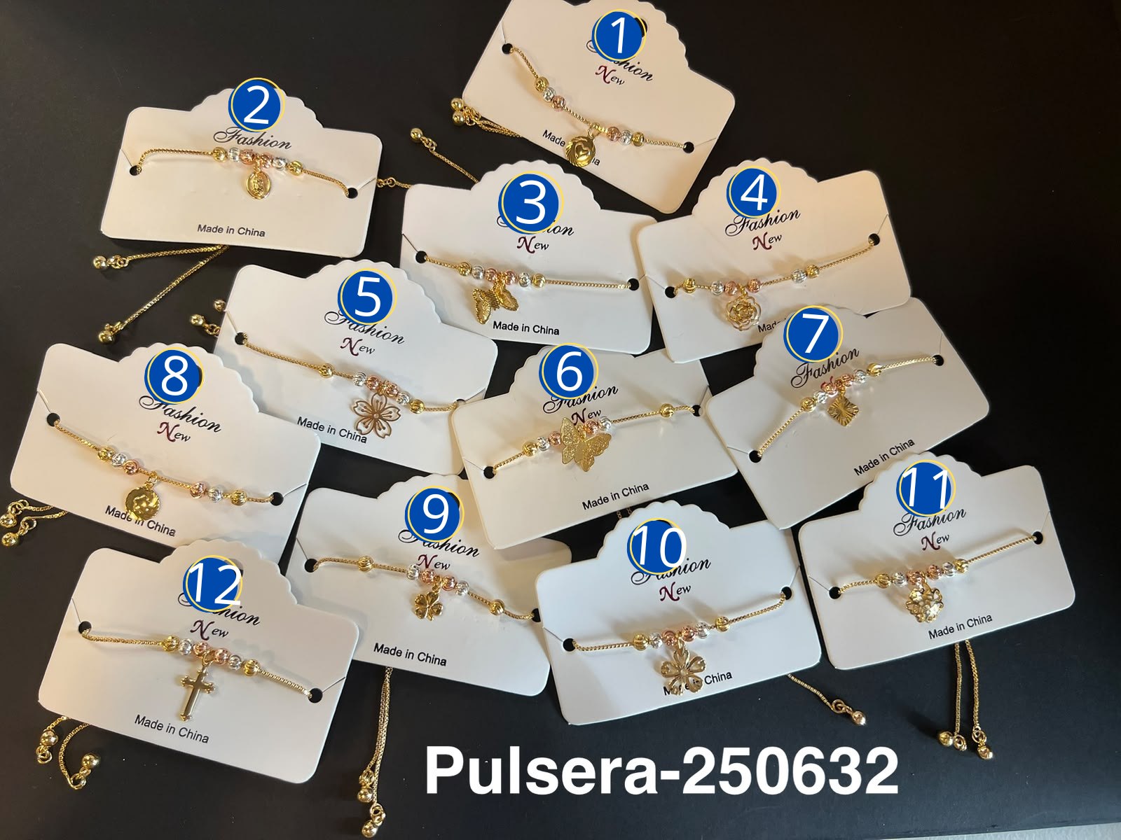 [13/AGOSTO/26] Pulseras Doradas con Dije M1 Oro Laminado