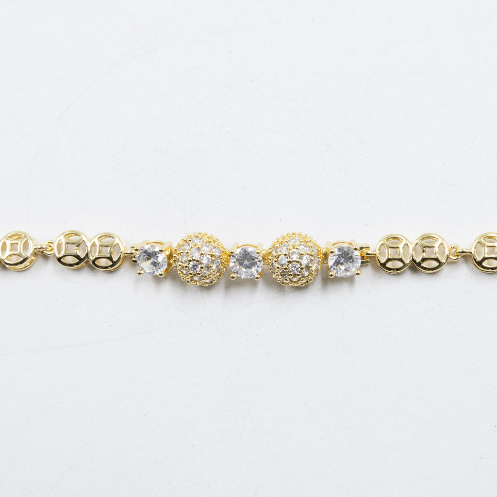Cadenas de Pulseras Doradas con Piedras M5 Oro Laminado