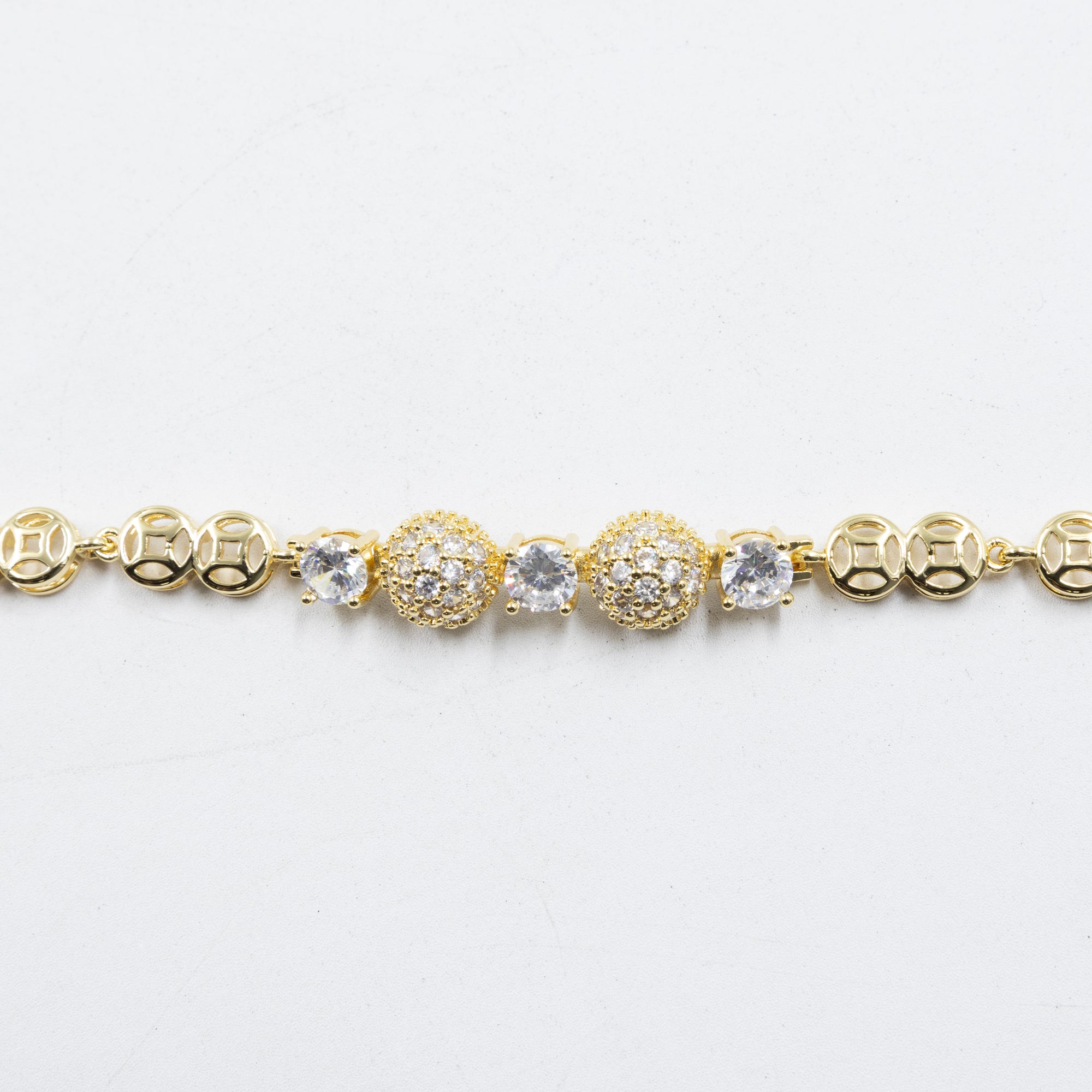 Cadenas de Pulseras Doradas con Piedras M5 Oro Laminado