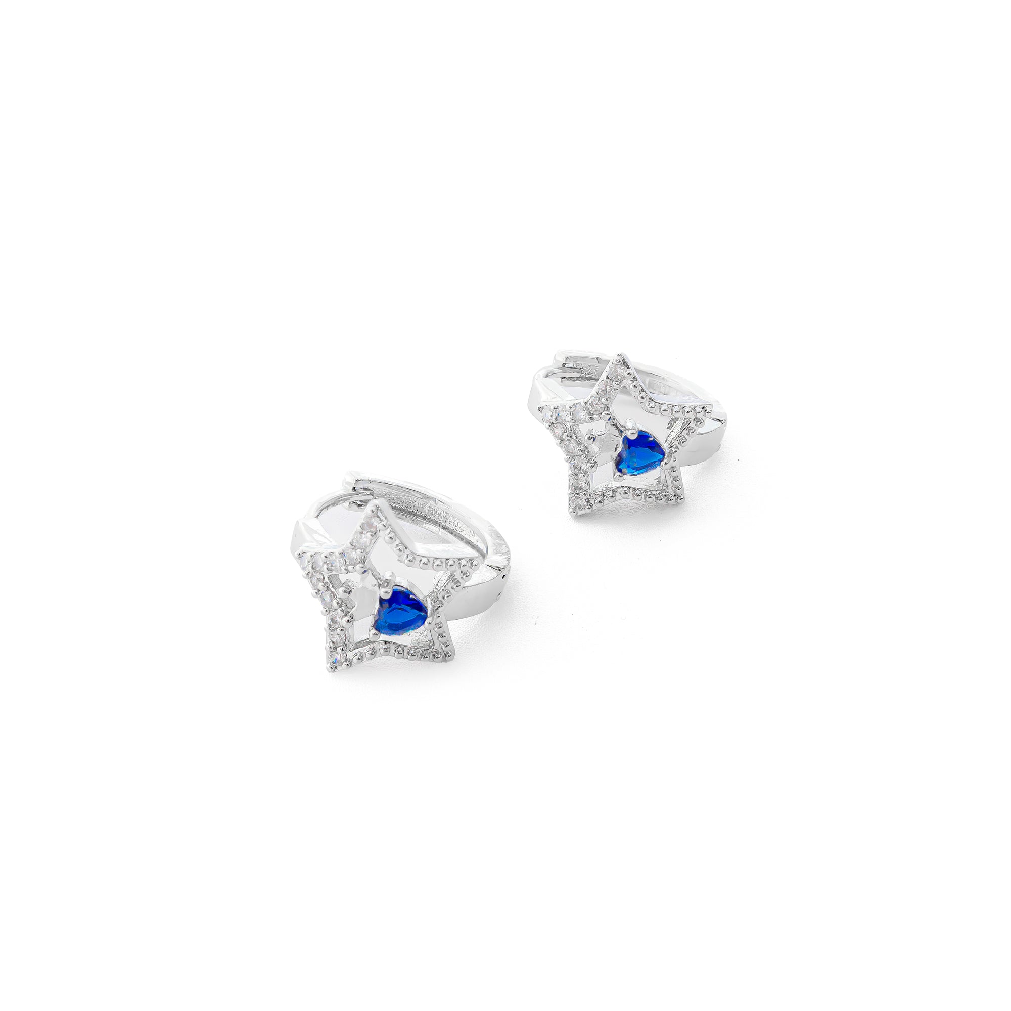 Aretes Plateados Huggies con Piedras Diferentes Colores M12 Oro Laminado