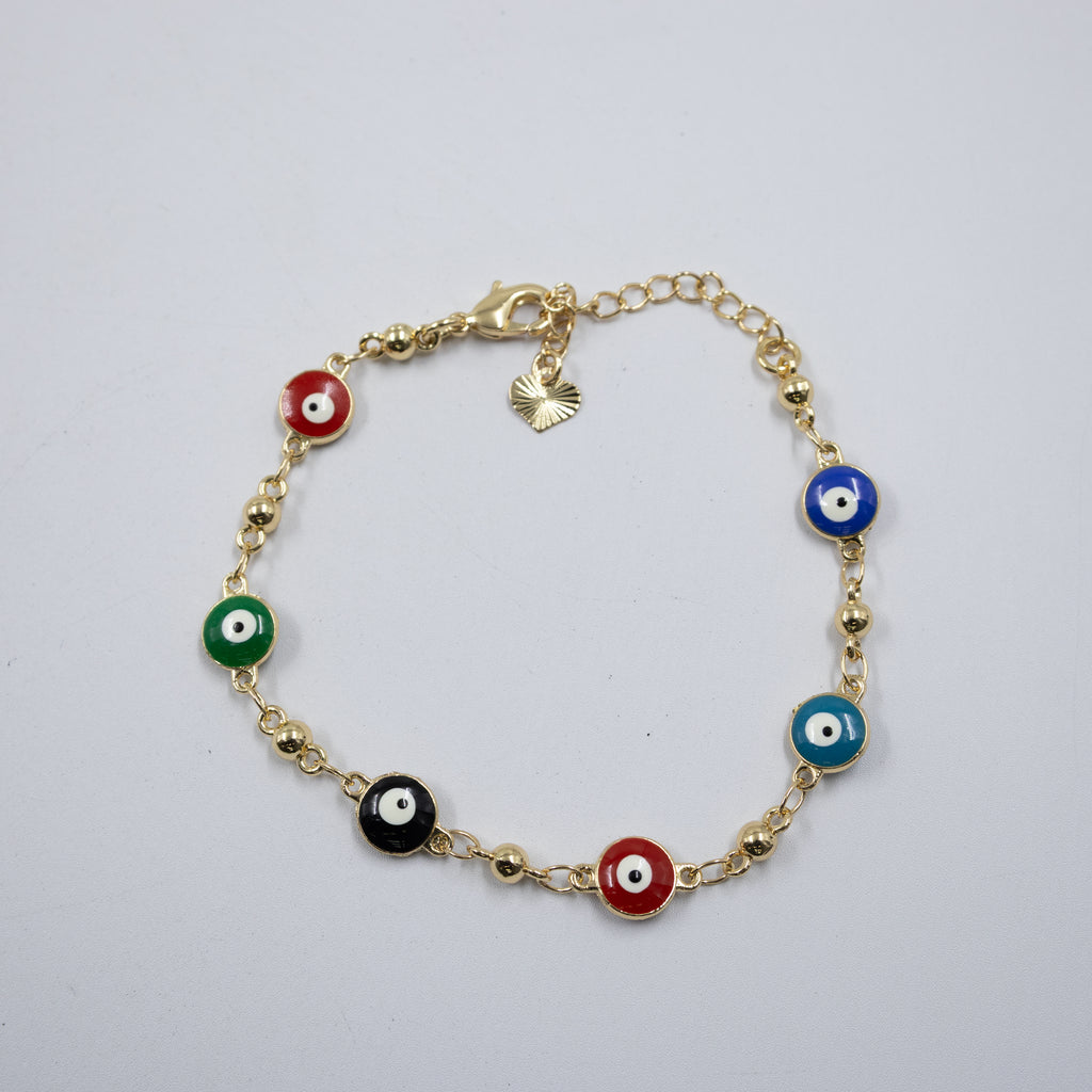 Pulsera Dorada de Ojo Turco M3 Oro Laminado