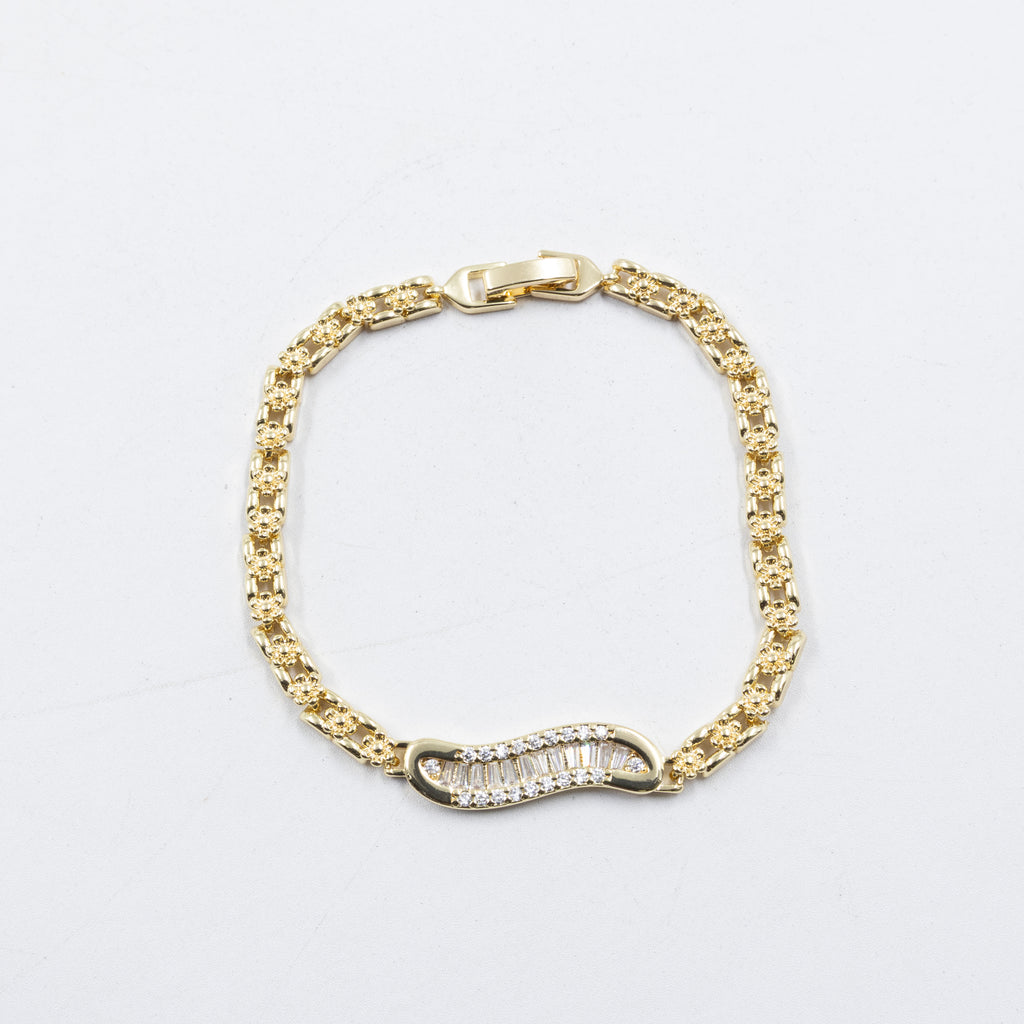 Cadenas de Pulseras Doradas con Piedras M3 Oro Laminado