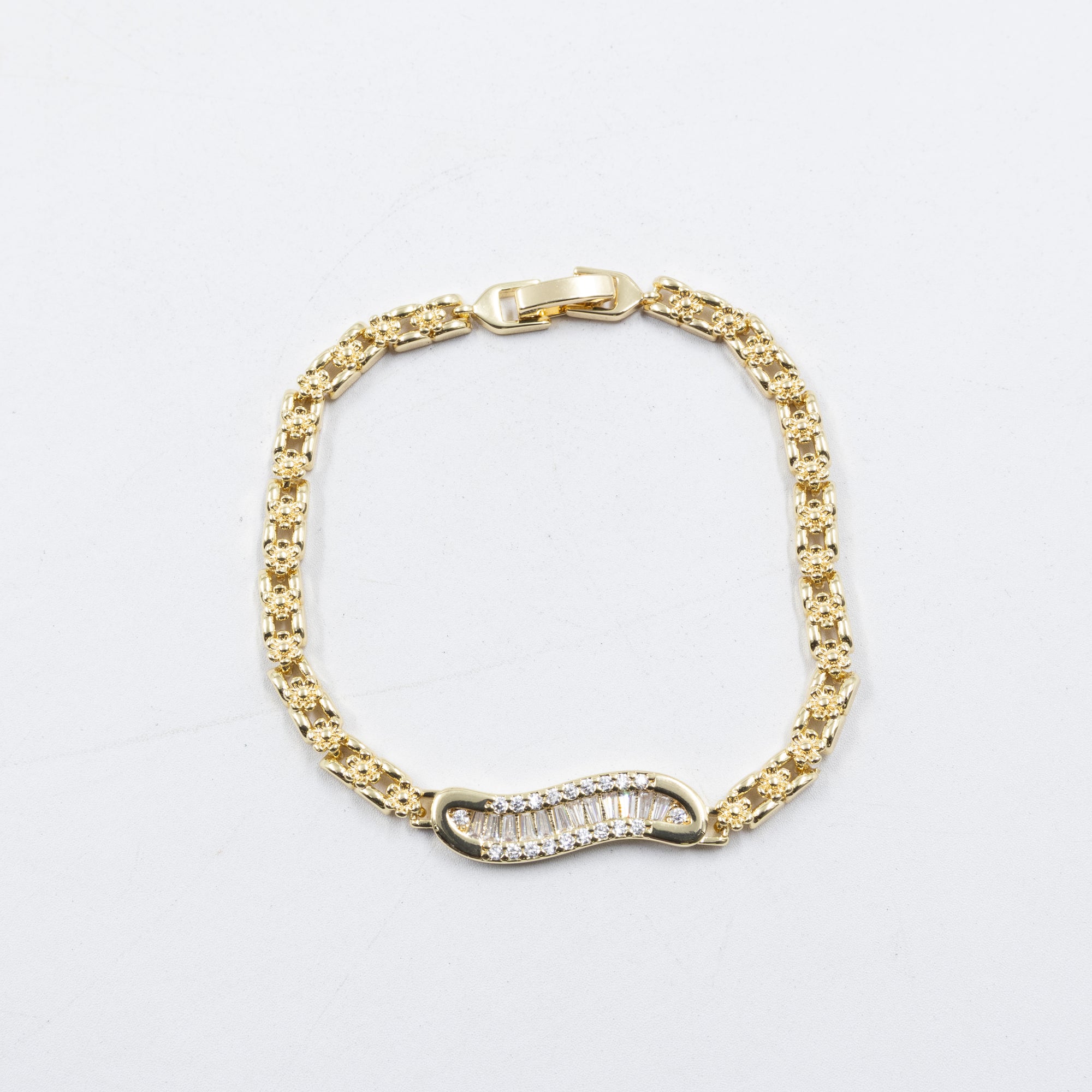 Cadenas de Pulseras Doradas con Piedras M3 Oro Laminado
