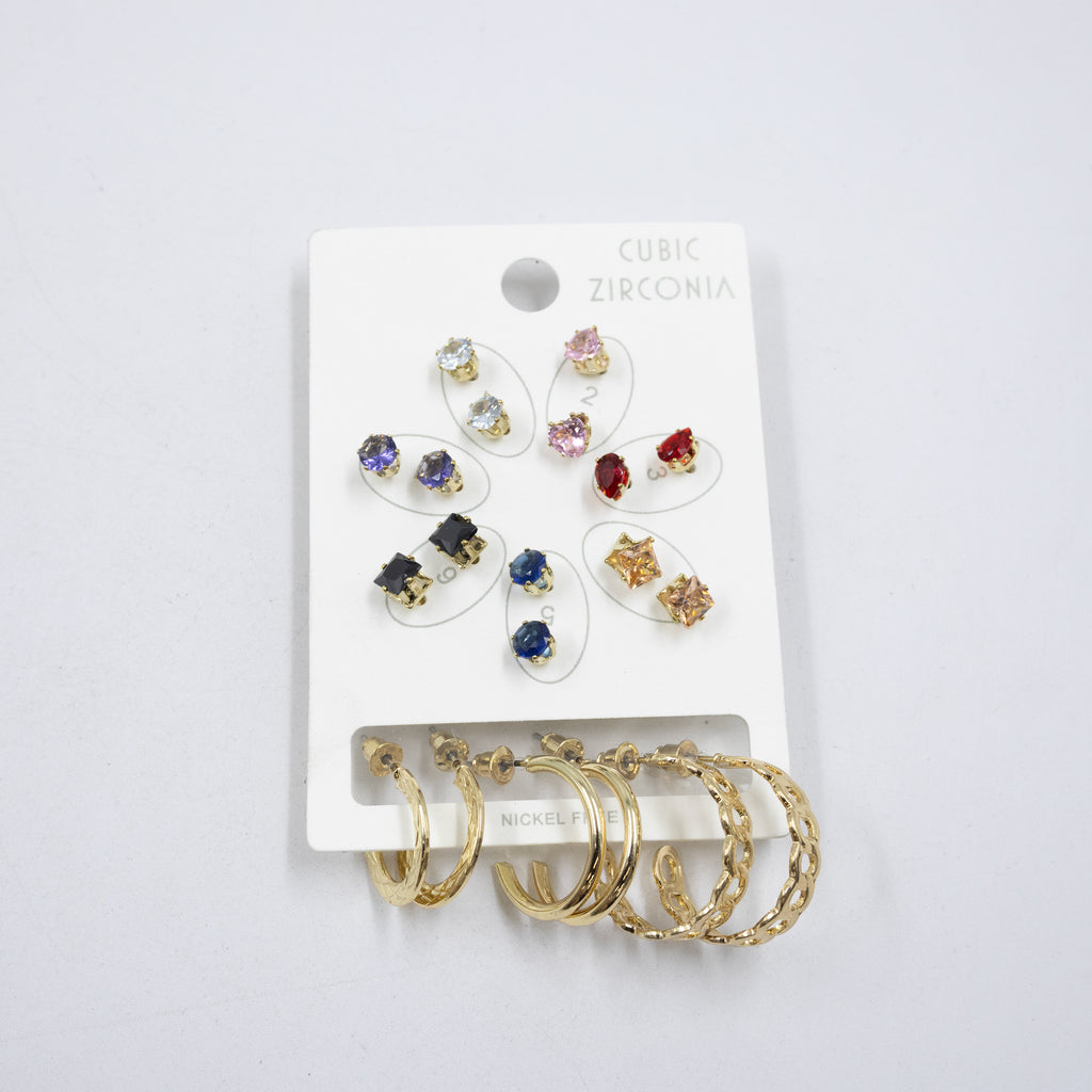 Paquete de 10 pares de aretes M3 Oro Laminado