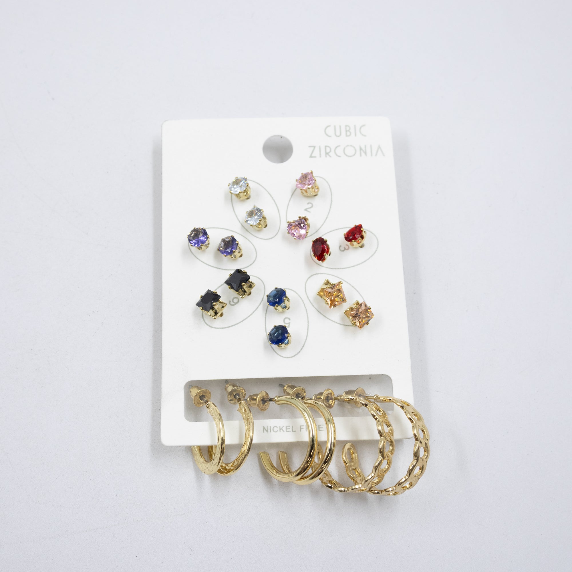 Paquete de 10 pares de aretes M3 Oro Laminado