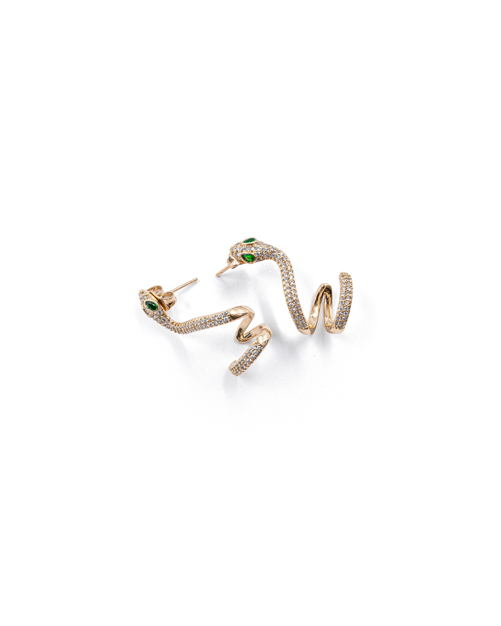 Aretes Plateados De Serpiente M2 Oro Laminado