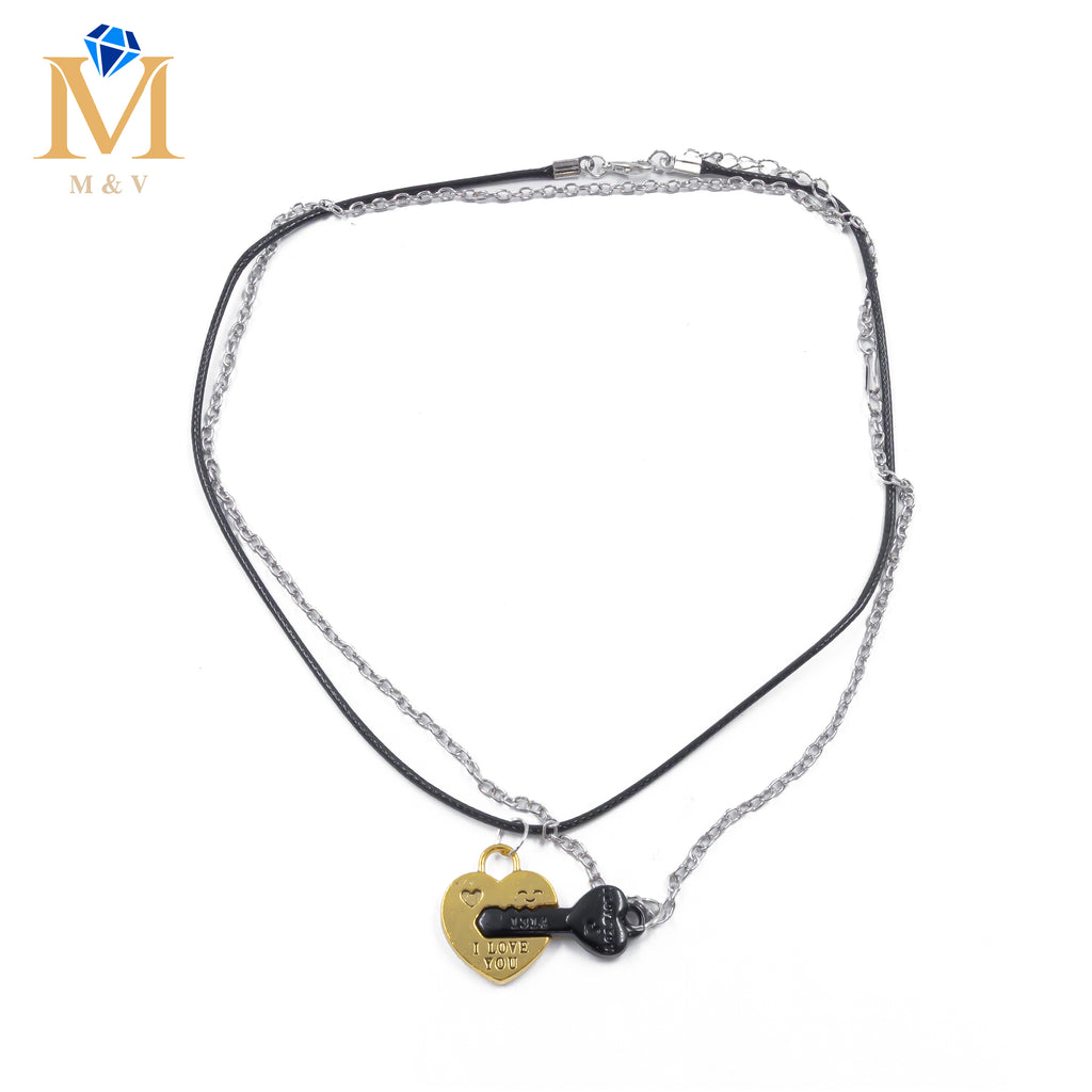 Collares en Pareja de corazón y llave M6 Acero Inoxidable