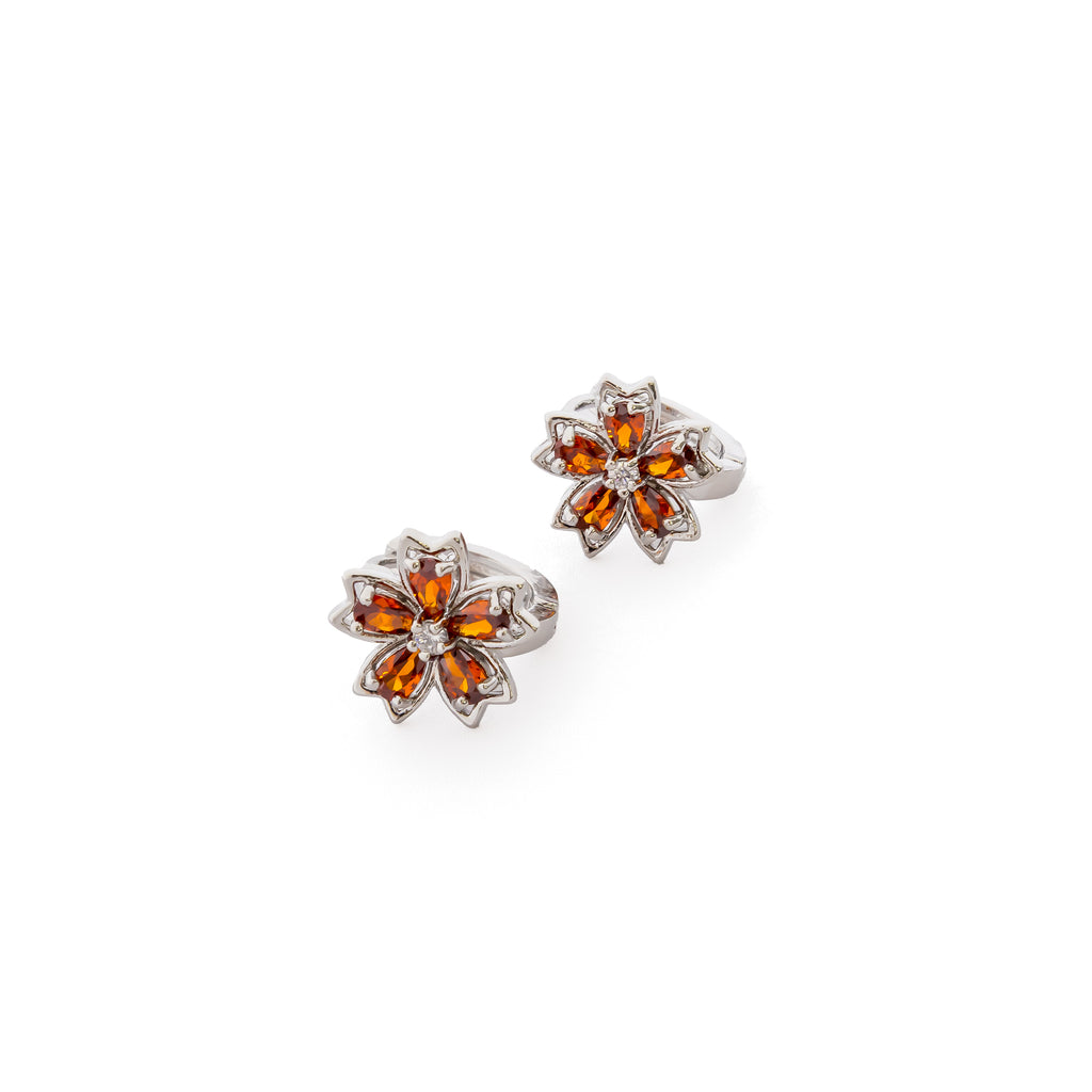 Aretes Plateados Huggies con Piedras Diferentes Colores M15 Oro Laminado