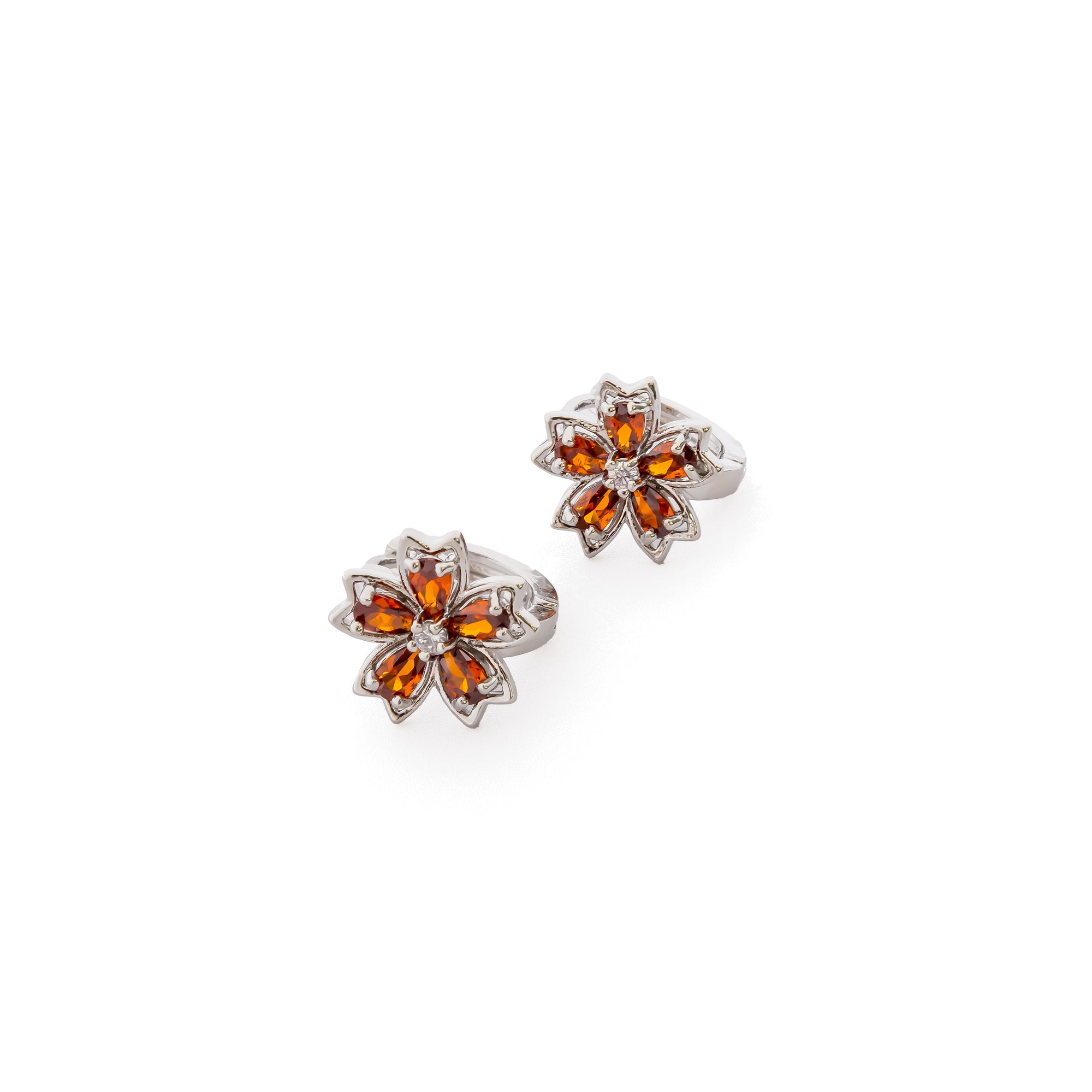 Aretes Plateados Huggies con Piedras Diferentes Colores M15 Oro Laminado