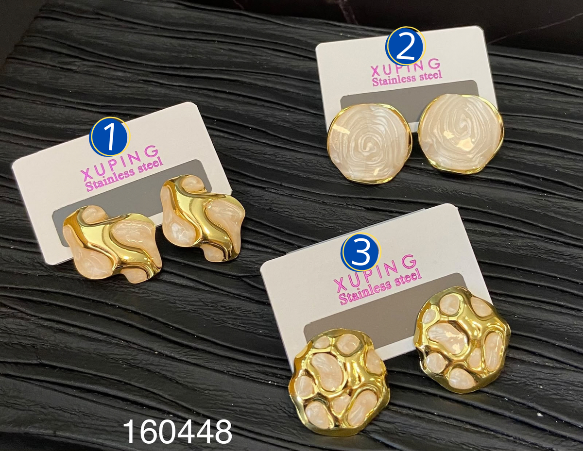 [03/OCTUBRE/26] Aretes Dorados Diferentes Diseños M33 Acero Inoxidable