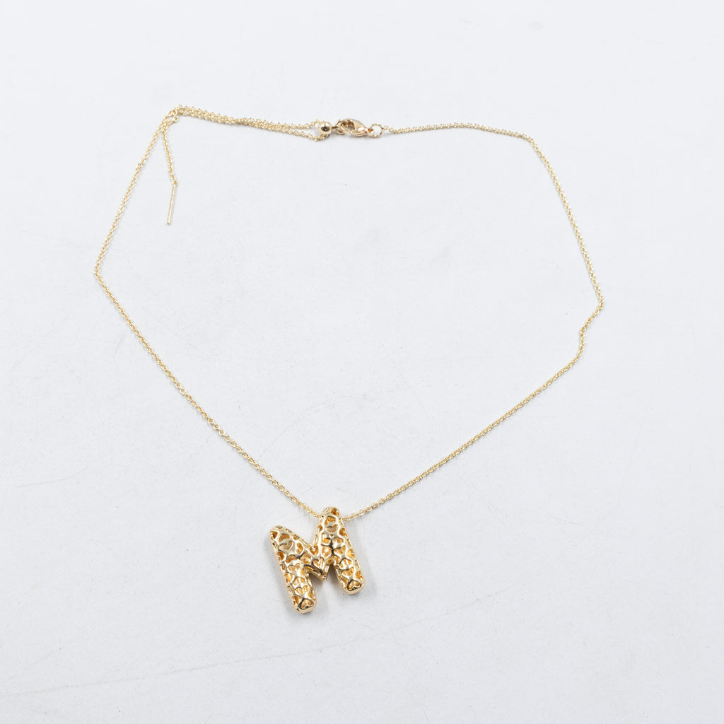 Collar Oro Rosado con Dije de letras M1 Oro Laminado