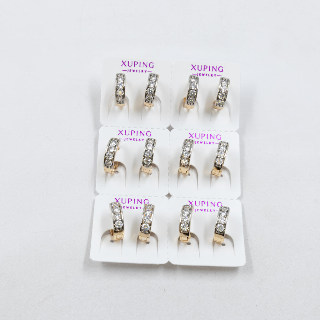 Paquete de 6 pares de Aretes Xuping Dorado M13 Oro Laminado