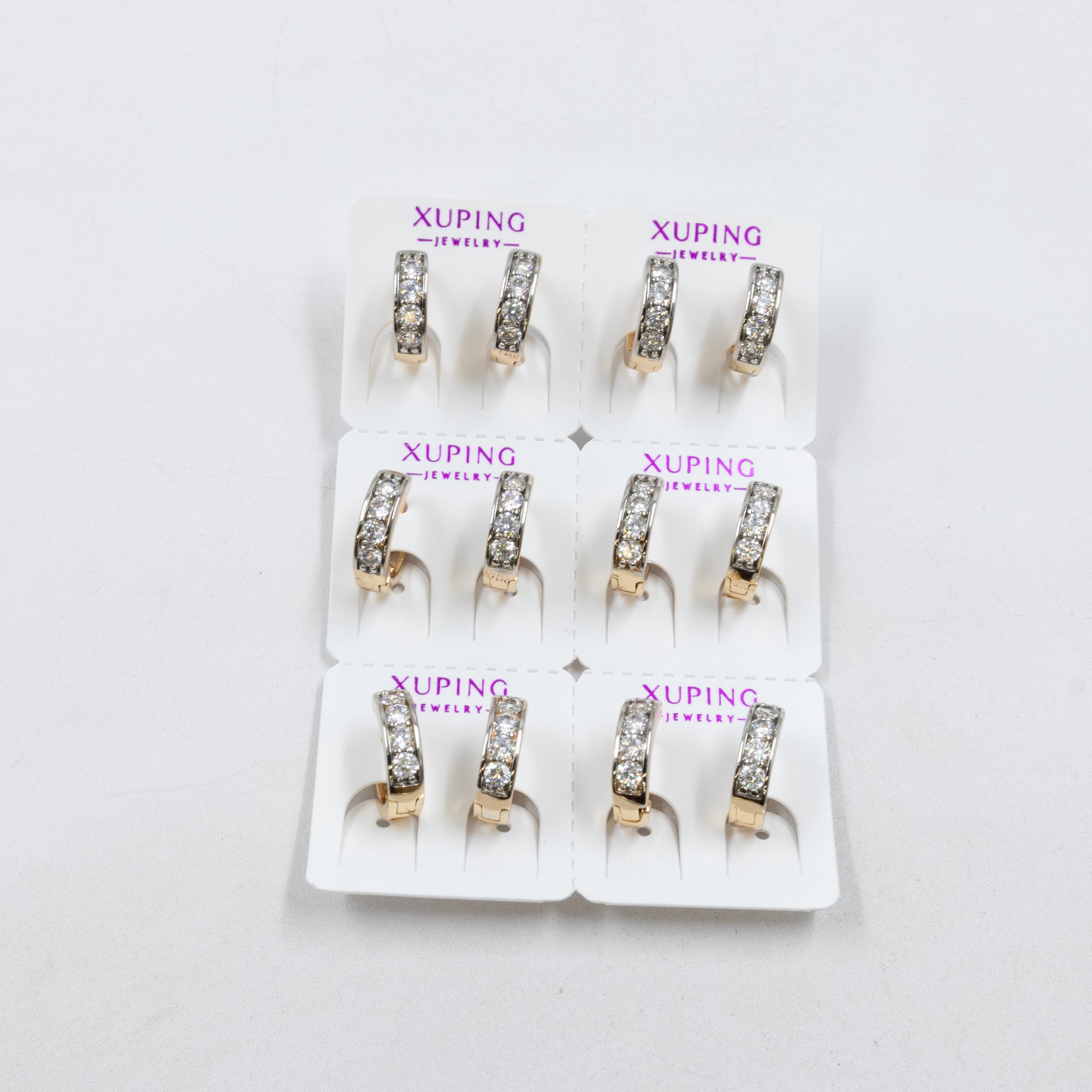 Paquete de 6 pares de Aretes Xuping Dorado M13 Oro Laminado