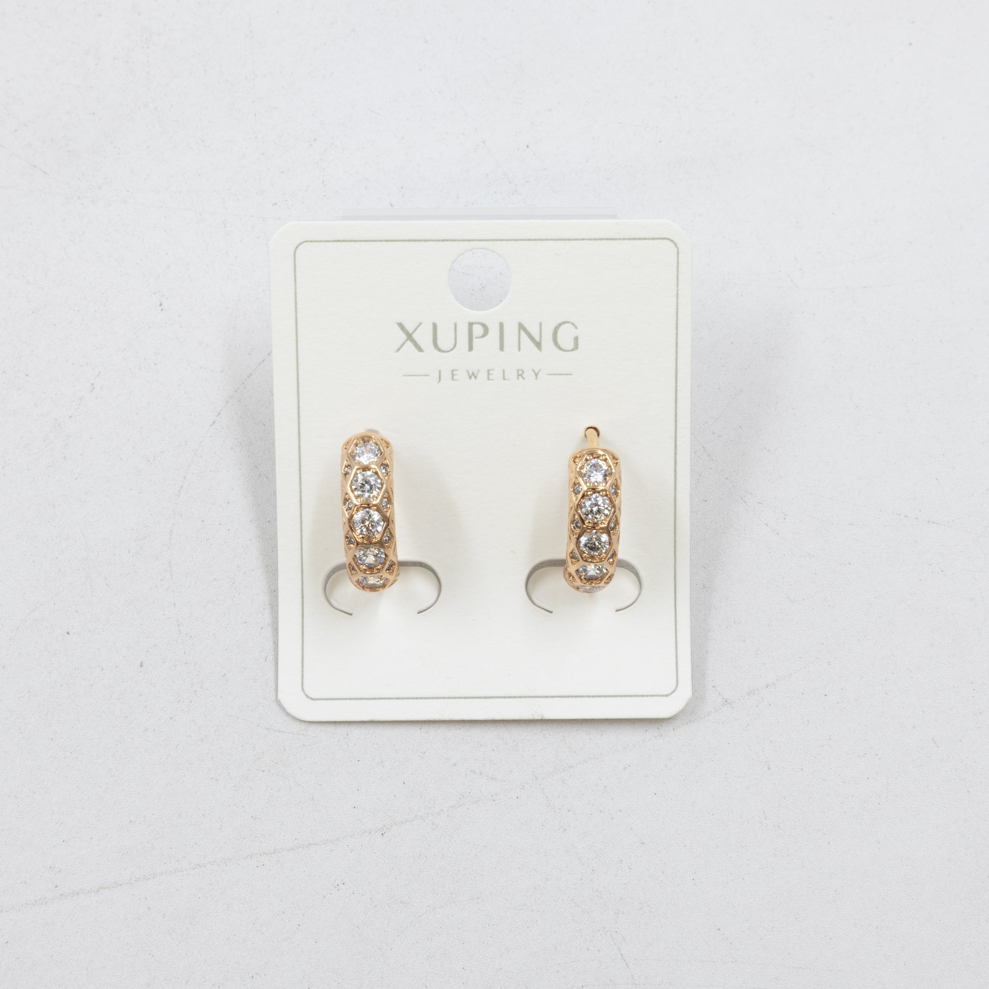 Aretes Dorados con Piedras Xuping M1 Oro Laminado