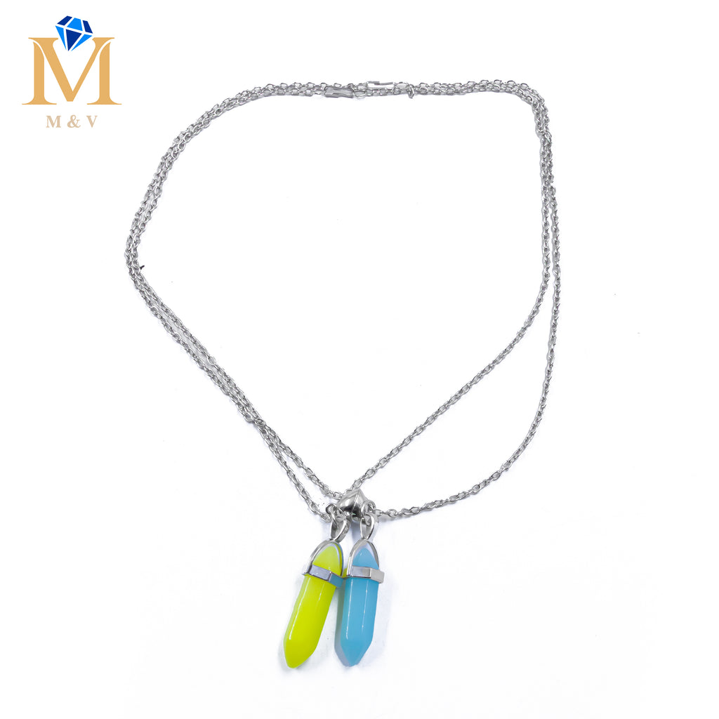 Collares en Pareja de piedras M18 Acero Inoxidable