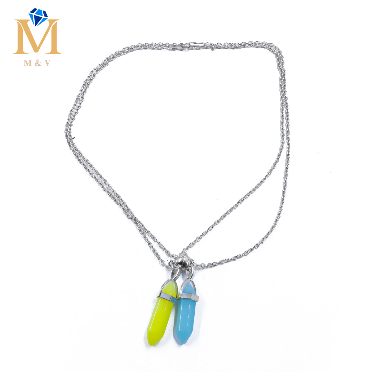 Collares en Pareja de piedras M18 Acero Inoxidable