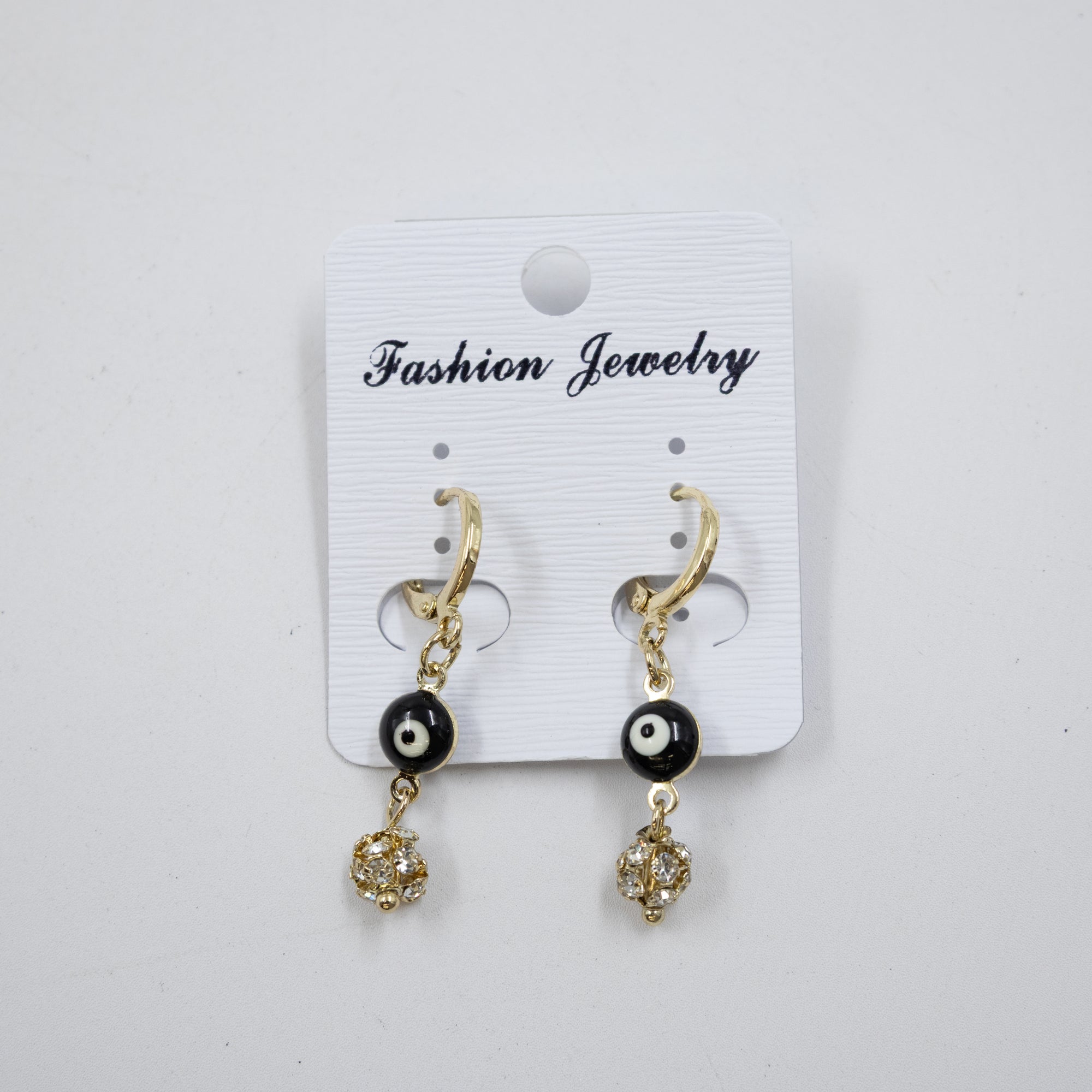 Arete Dorado de Ojo Turco con Piedras M1 Oro Laminado