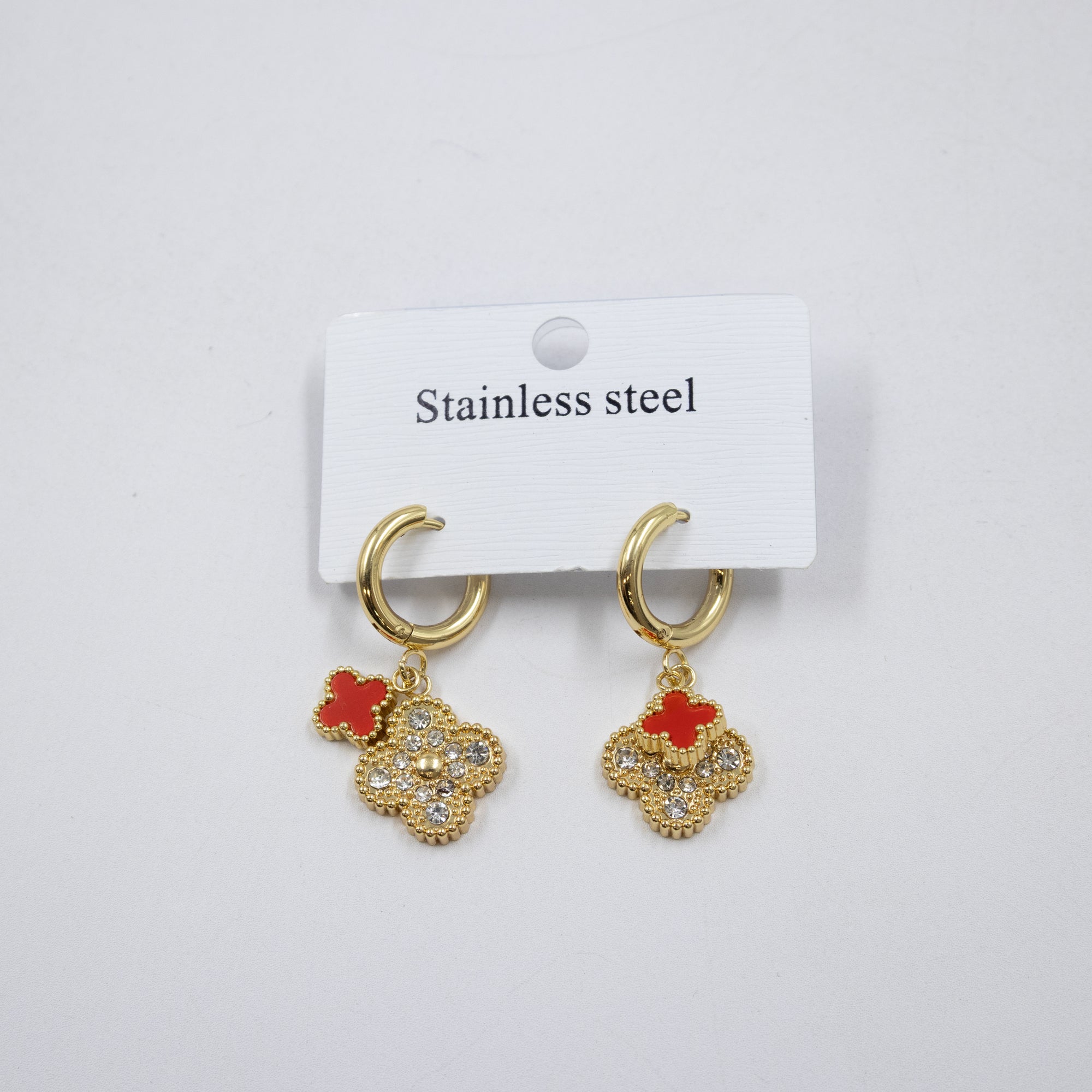 Aretes Dorados de Trebol M2 Oro Laminado