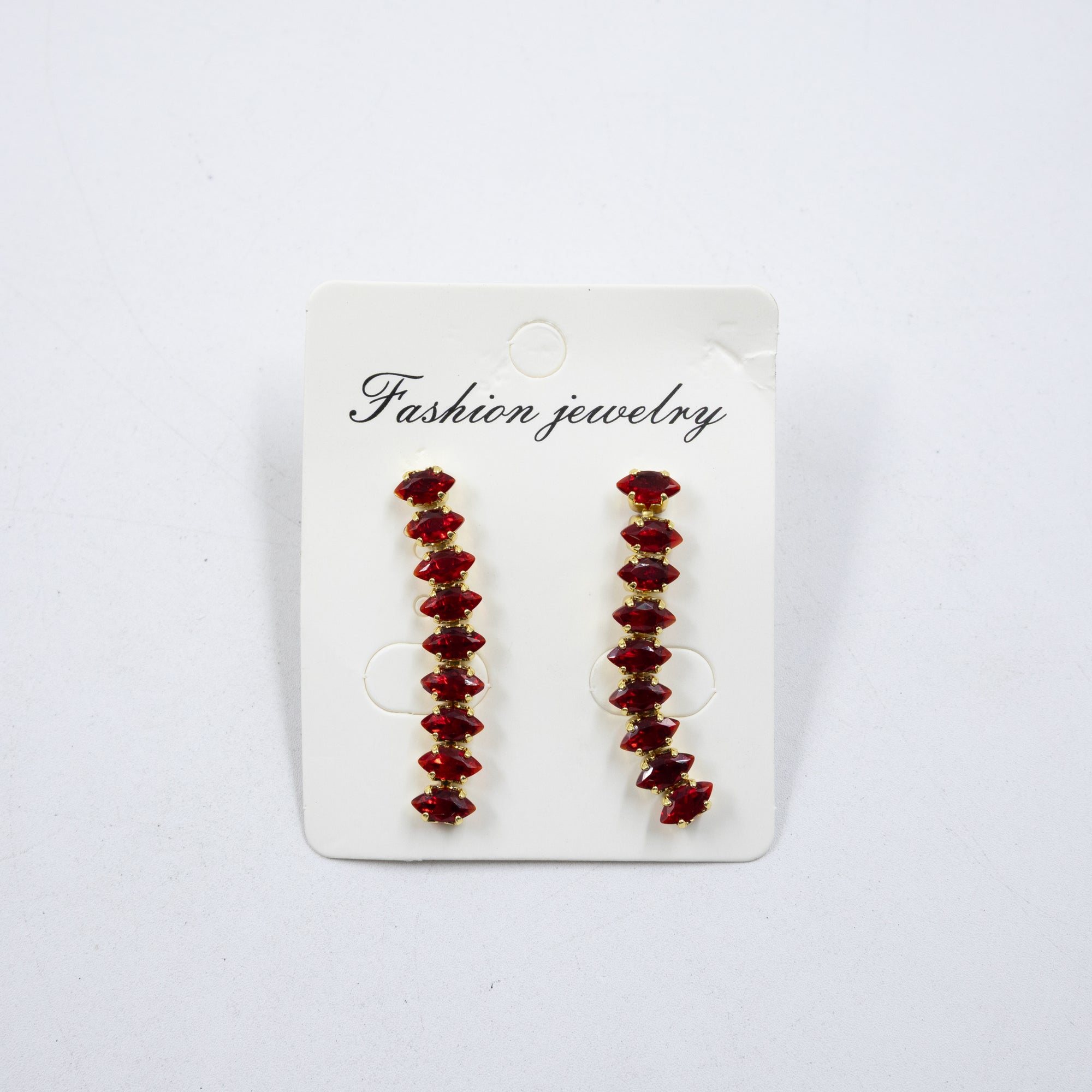 Aretes Largos Dorados con piedras M2 Oro Laminado