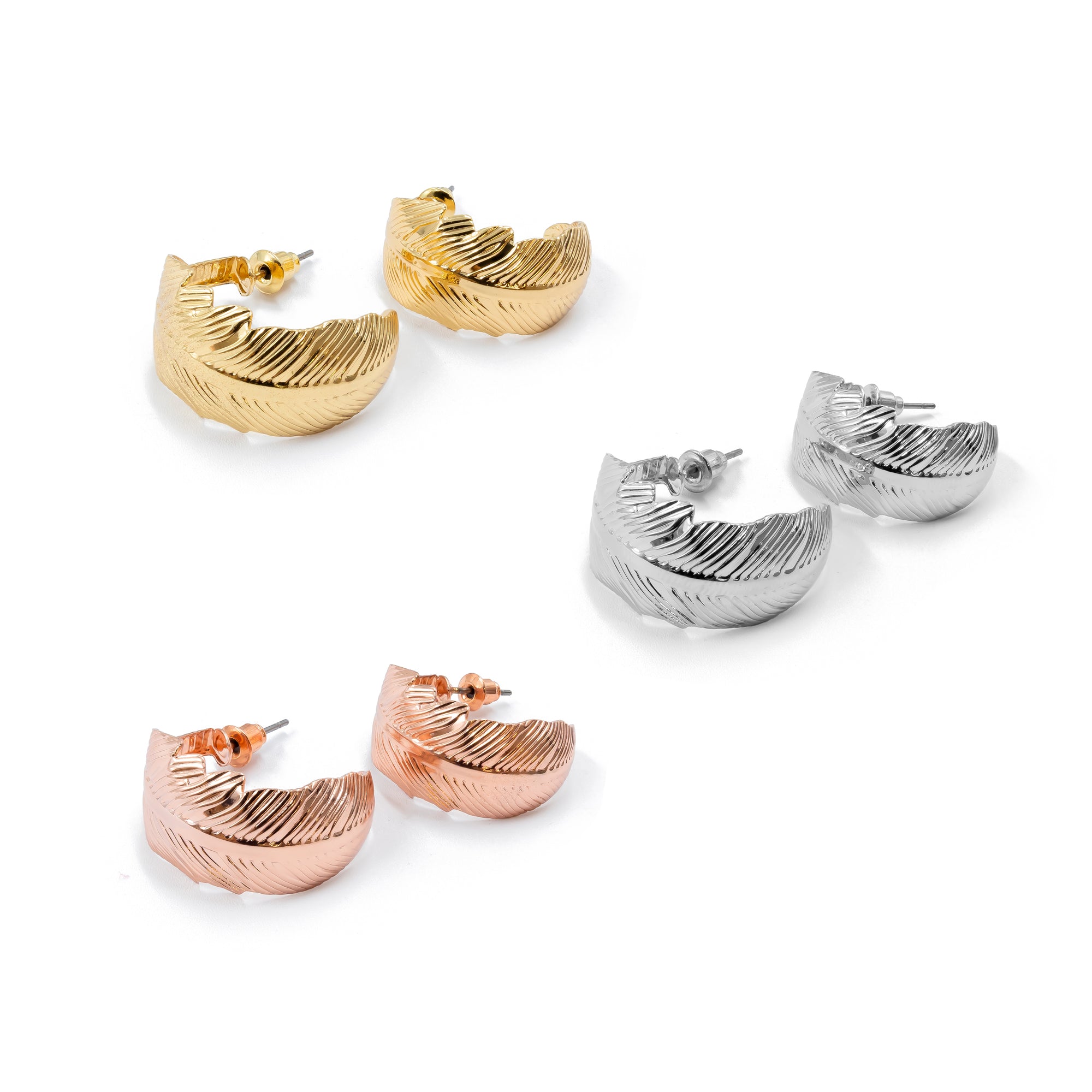 Paquete de 3 pares de Arracadas M3 Oro Laminado